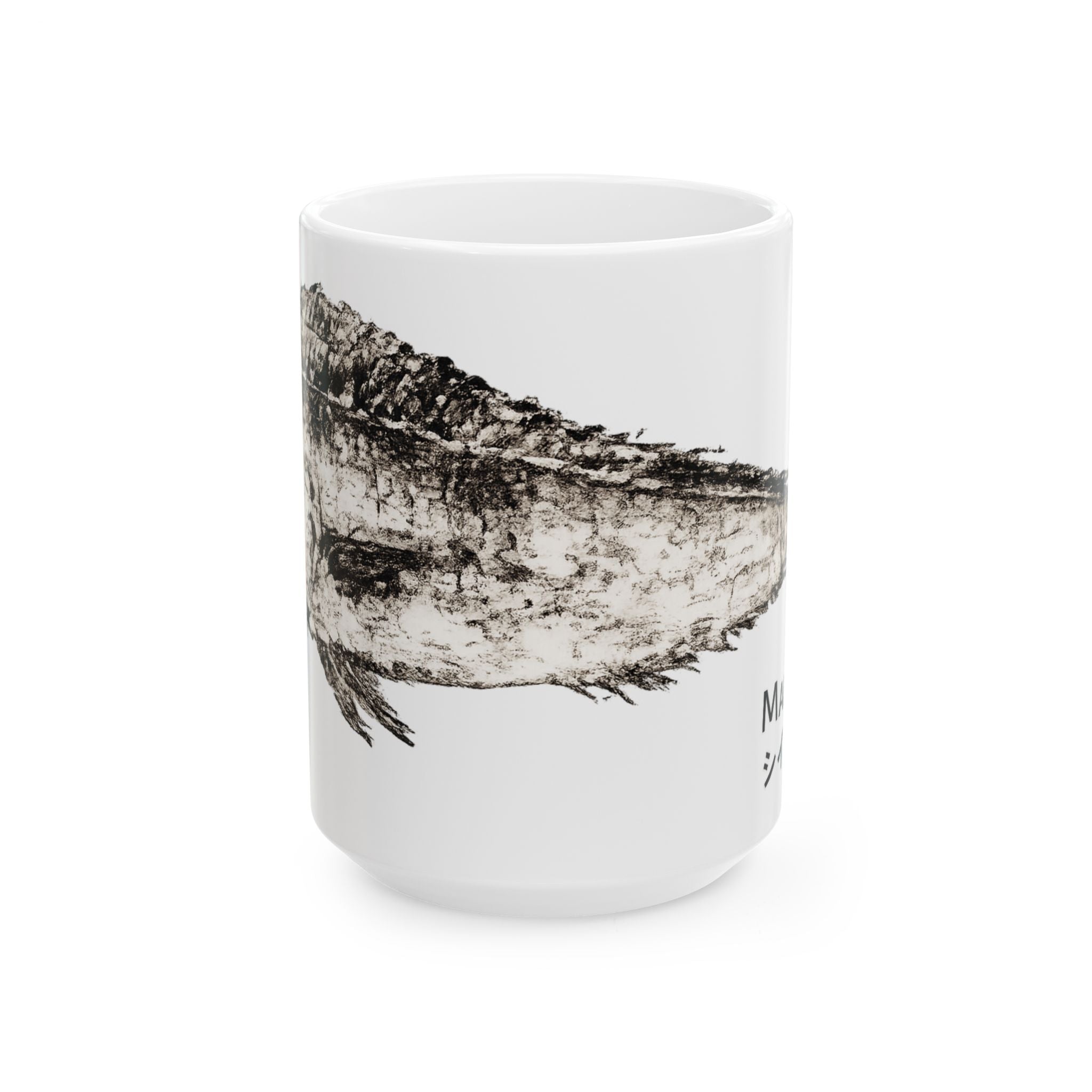 Mahi Gyotaku-Inspired Coffee Mug — Vintage Fishing Art Ceramic Mug