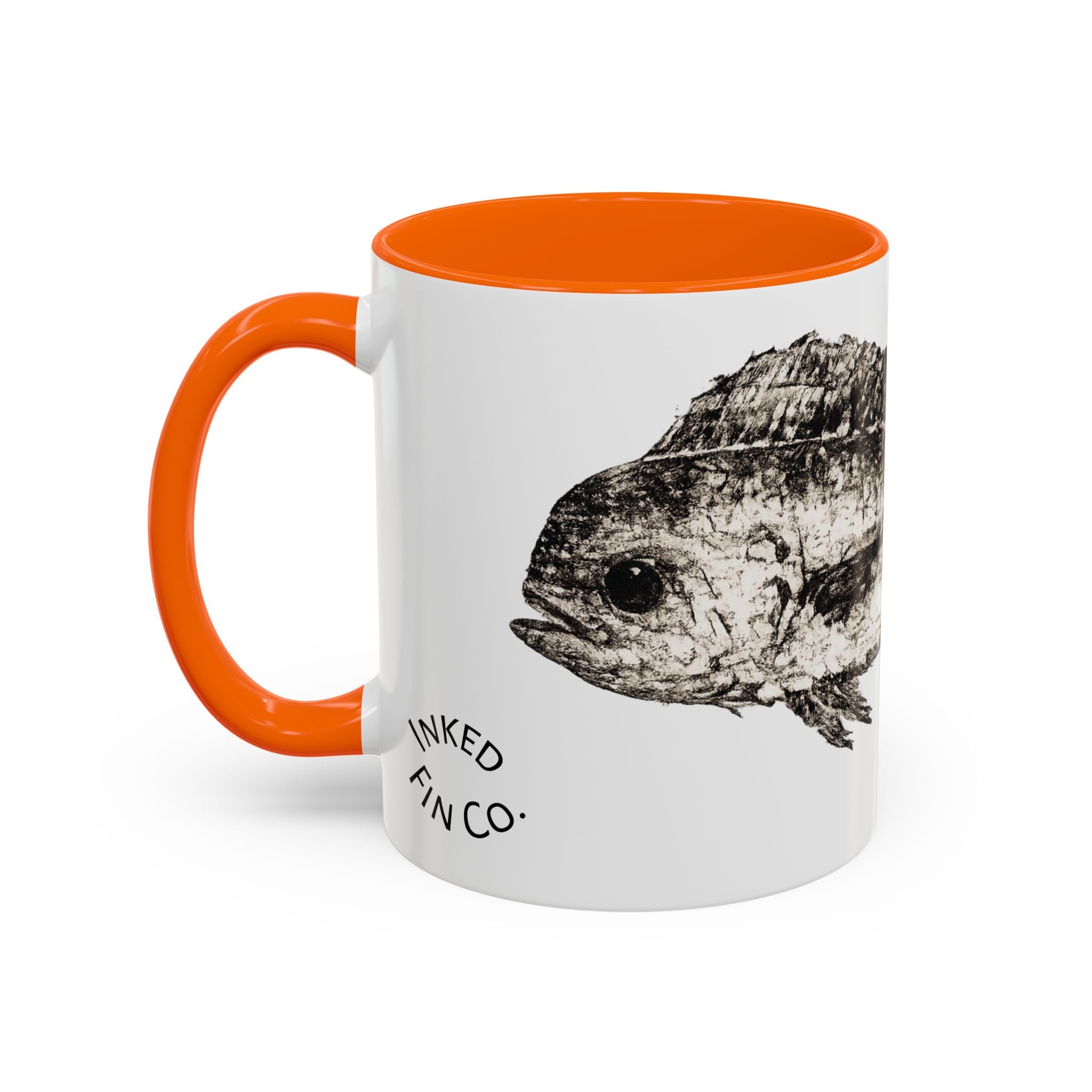 Mahi Gyotaku-Inspired Coffee Mug — Vintage Fishing Art Ceramic Mug