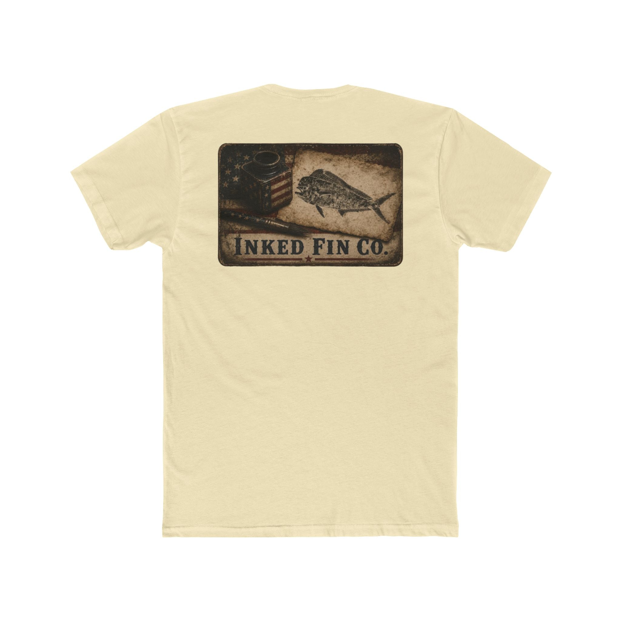 Patriot Ink: Mahi Gyotaku Heritage — Inked Fin Co. Graphic Crew Tee
