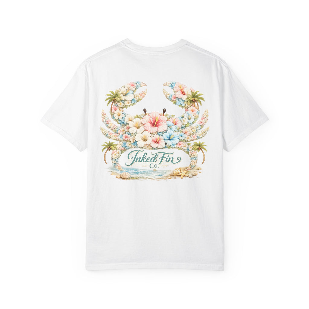 Floral Crab Graphic "Inked Fin Co." | Beach Vacation Tee
