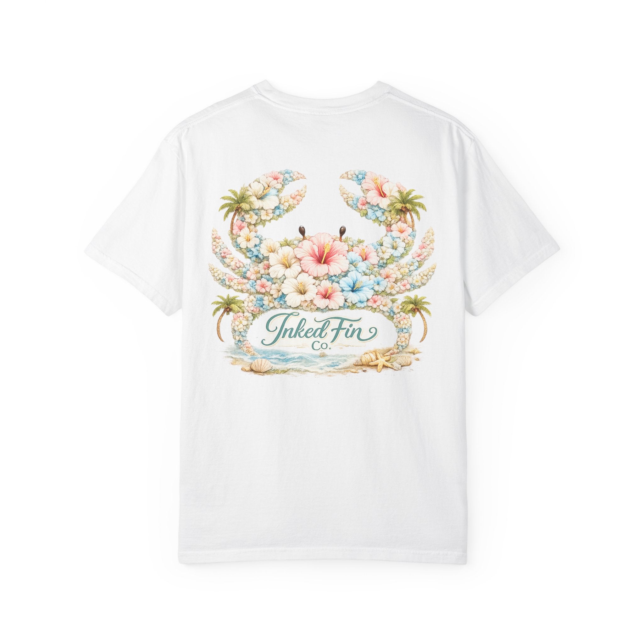 Floral Crab Graphic "Inked Fin Co." | Beach Vacation Tee