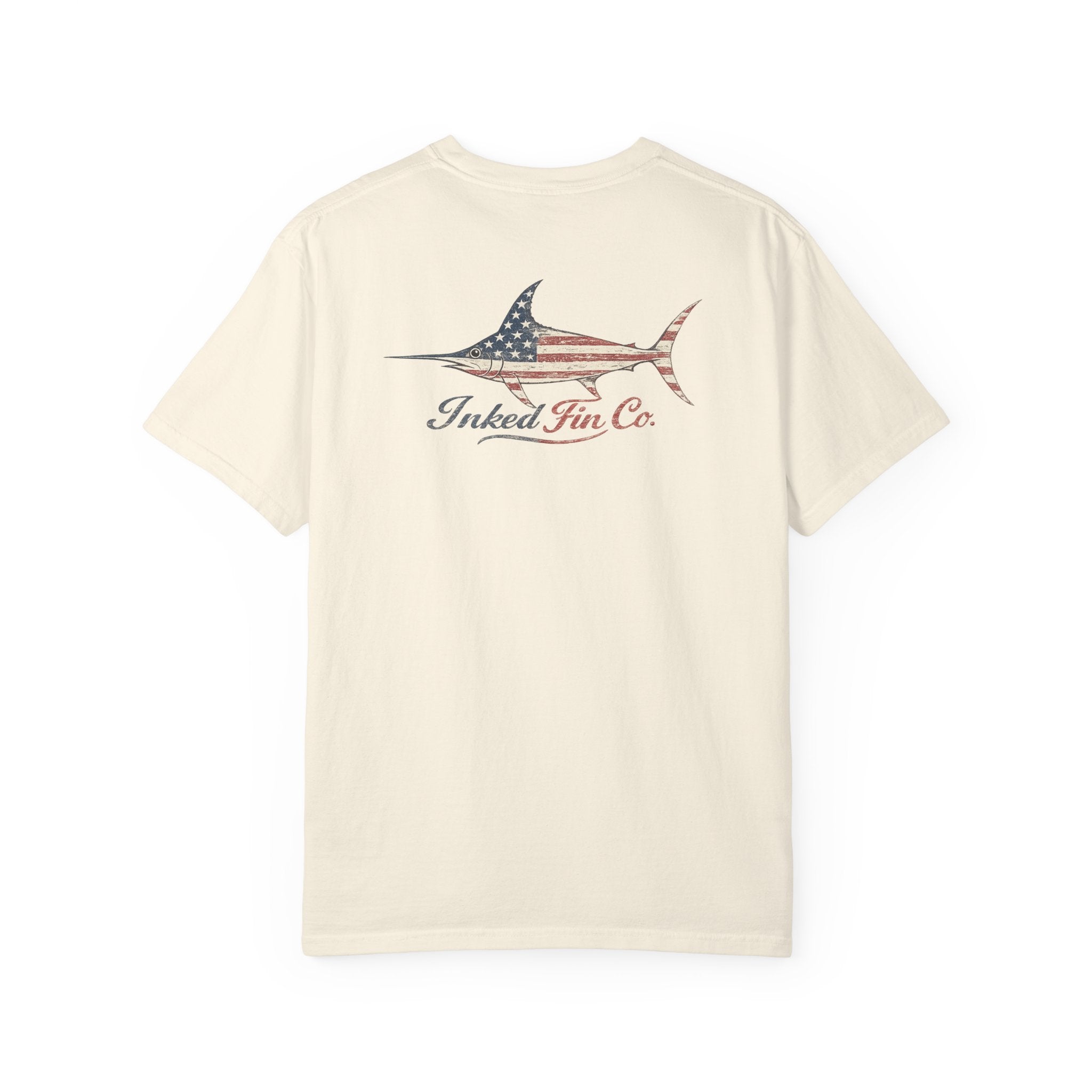 Patriotic Swordfish — Inked Fin Co. Graphic Crew Tee
