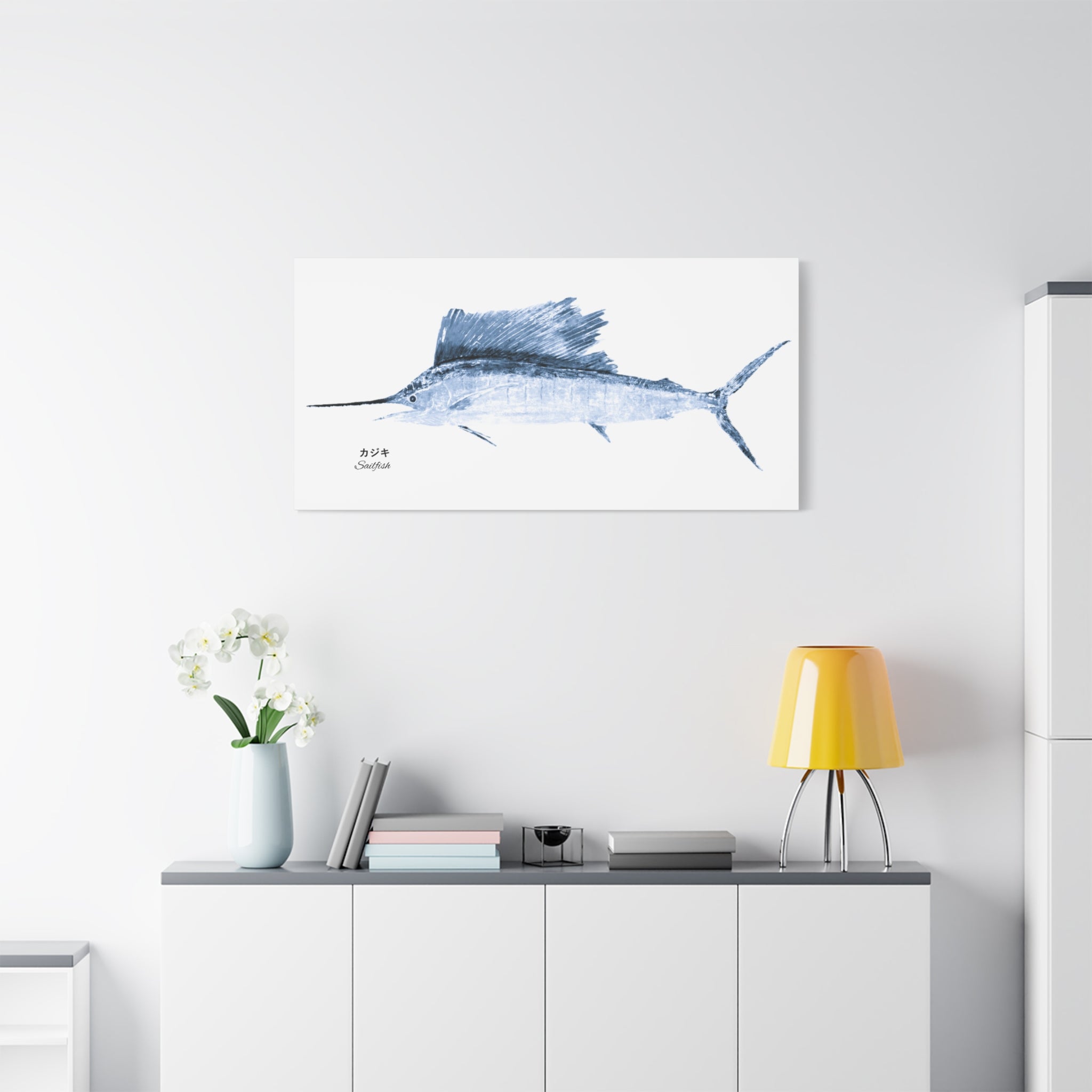 Sailfish Gyotaku Inspired Canvas Wall Art