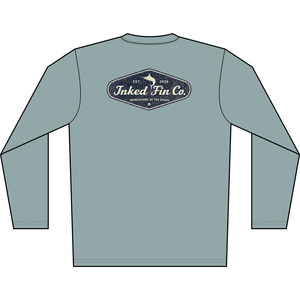 Men's Long Sleeve Shirt — Faded Marlin Heritage Badge