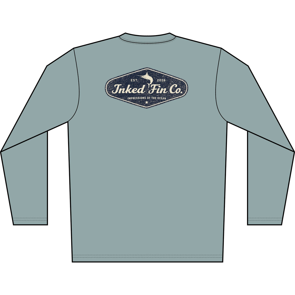 Men's Long Sleeve Shirt — Faded Marlin Heritage Badge