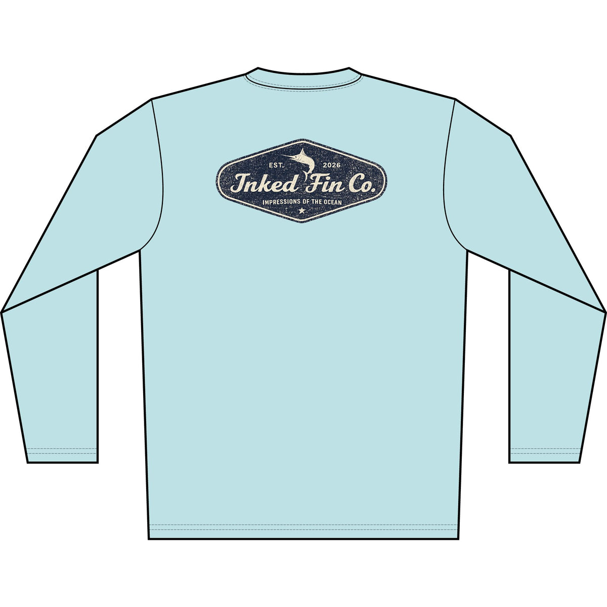 Men's Long Sleeve Shirt — Faded Marlin Heritage Badge