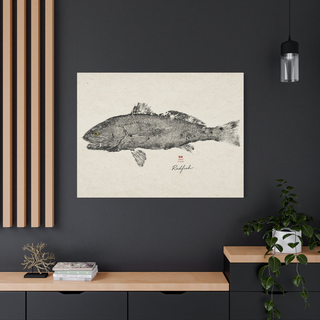 Redfish - Original Gyotaku Impression by Inked Fin Co.