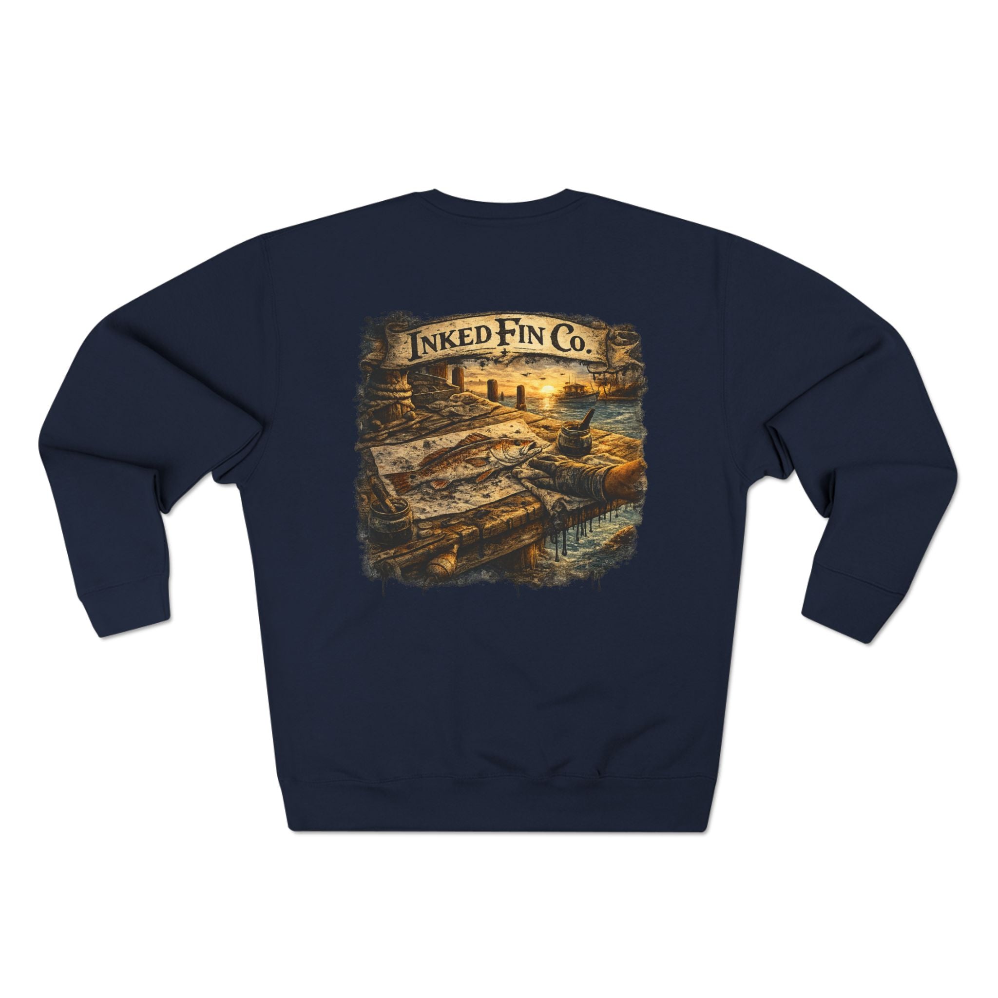 Inked Fin Co. Vintage Fishing Crewneck Sweatshirt