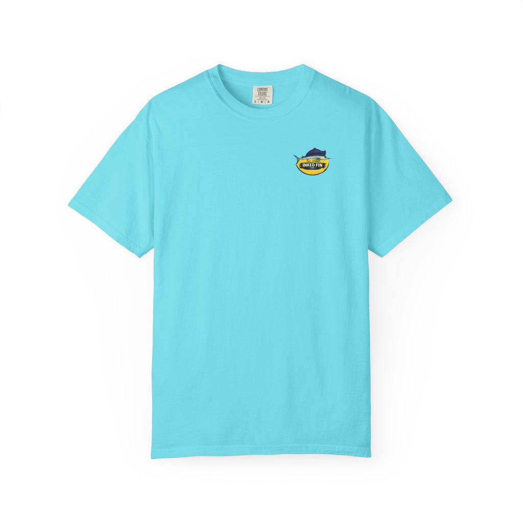 Faded Marlin Heritage Badge — Inked Fin Co. Graphic Crew Tee