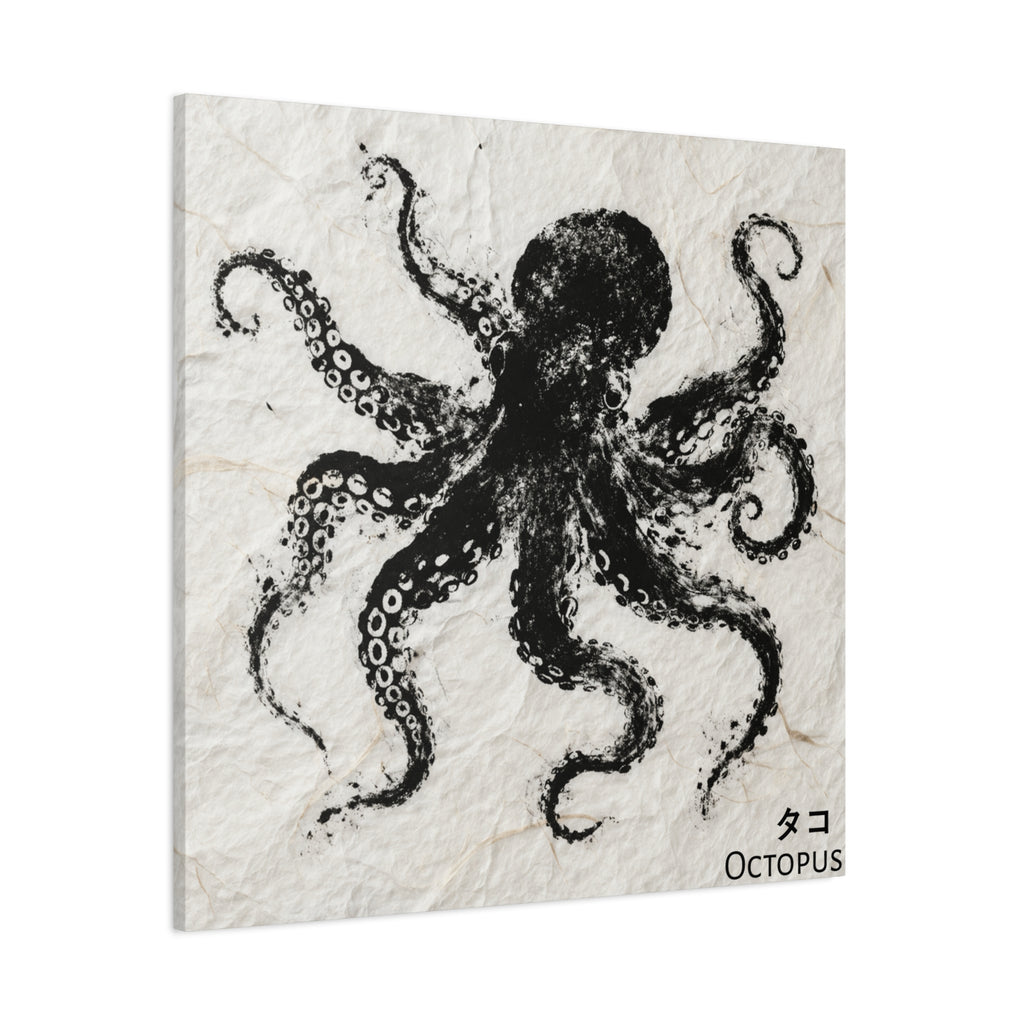 Octopus Gyotaku-Inspired Canvas Wall Art
