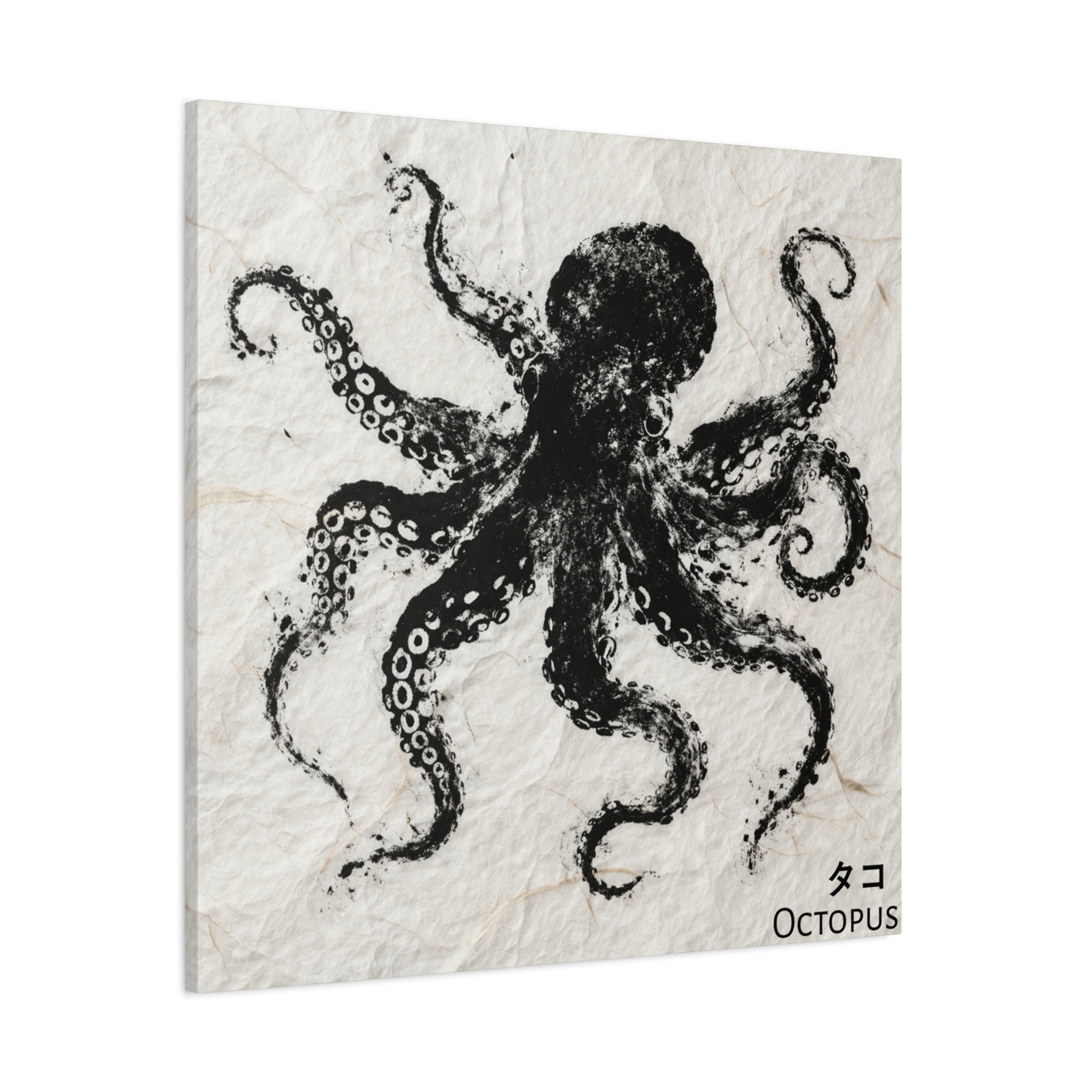 Octopus Gyotaku Canvas Wall Art – Traditional Japanese Fish Print