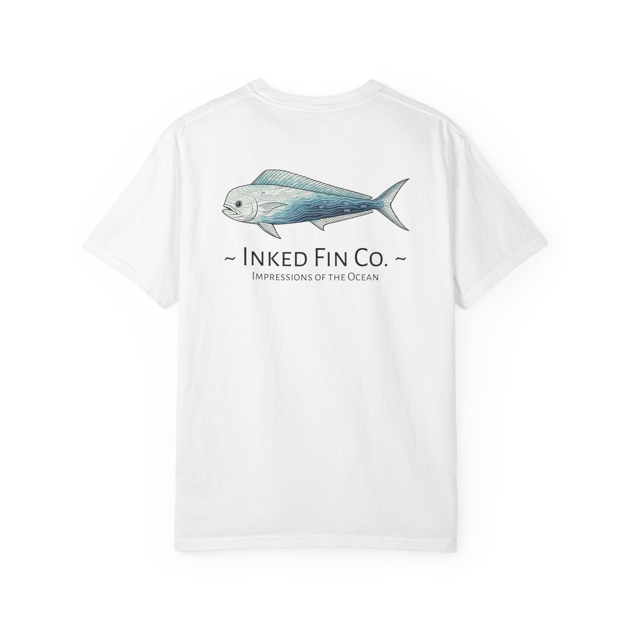 Depth Lines Mahi — Inked Fin Co. Graphic Crew Tee