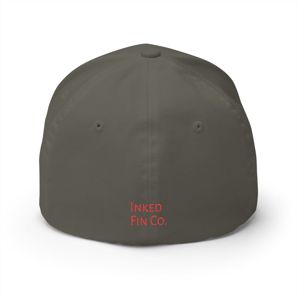 Embroidered Fitted Mahi Fishing Hat – Inked Fin Co. Logo Cap