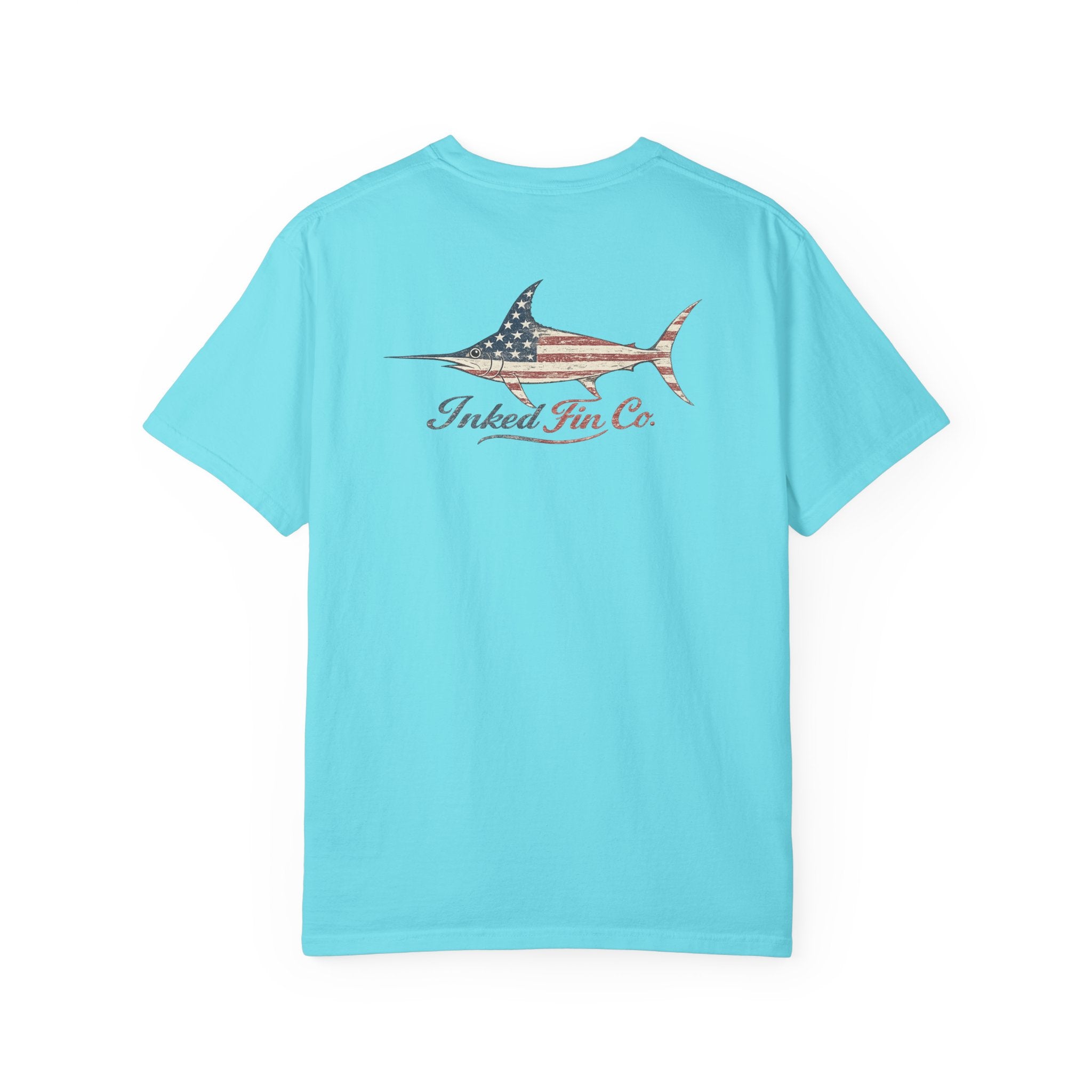 Patriotic Swordfish — Inked Fin Co. Graphic Crew Tee