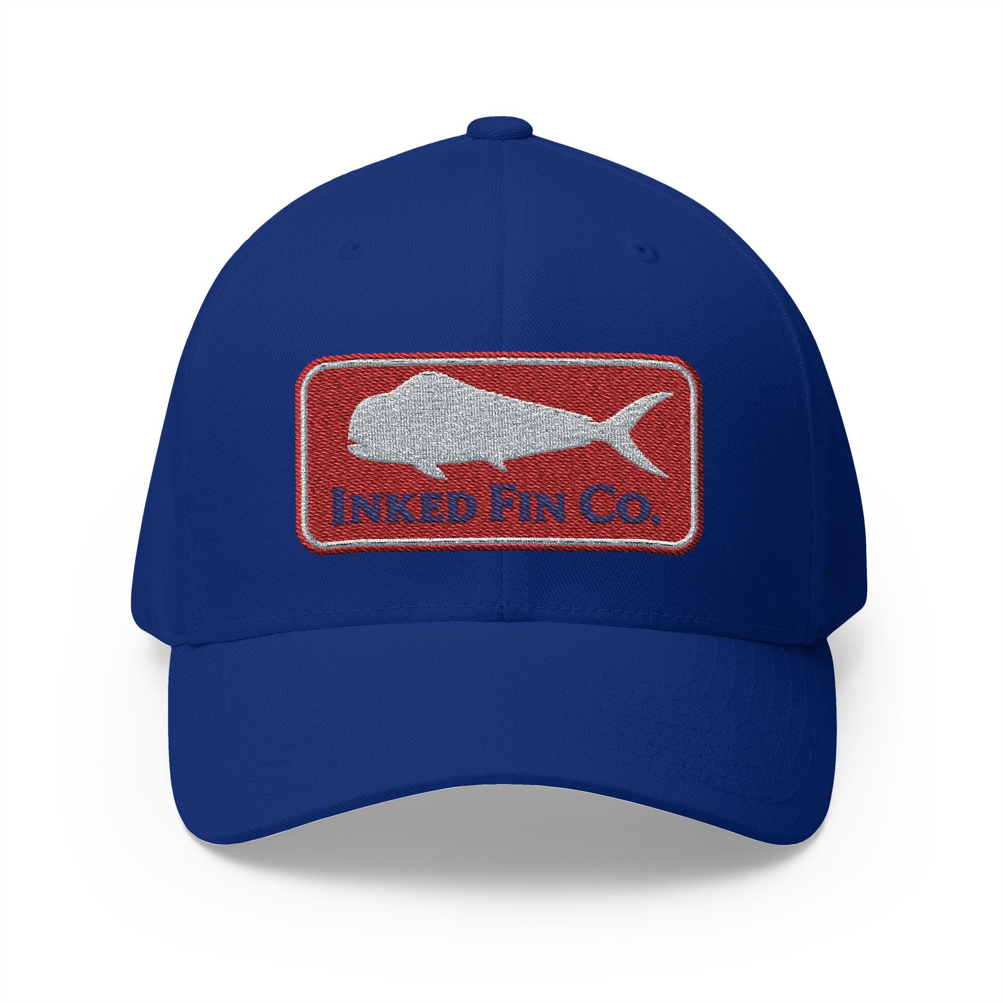 Embroidered Fitted Mahi Fishing Hat – Inked Fin Co. Logo Cap