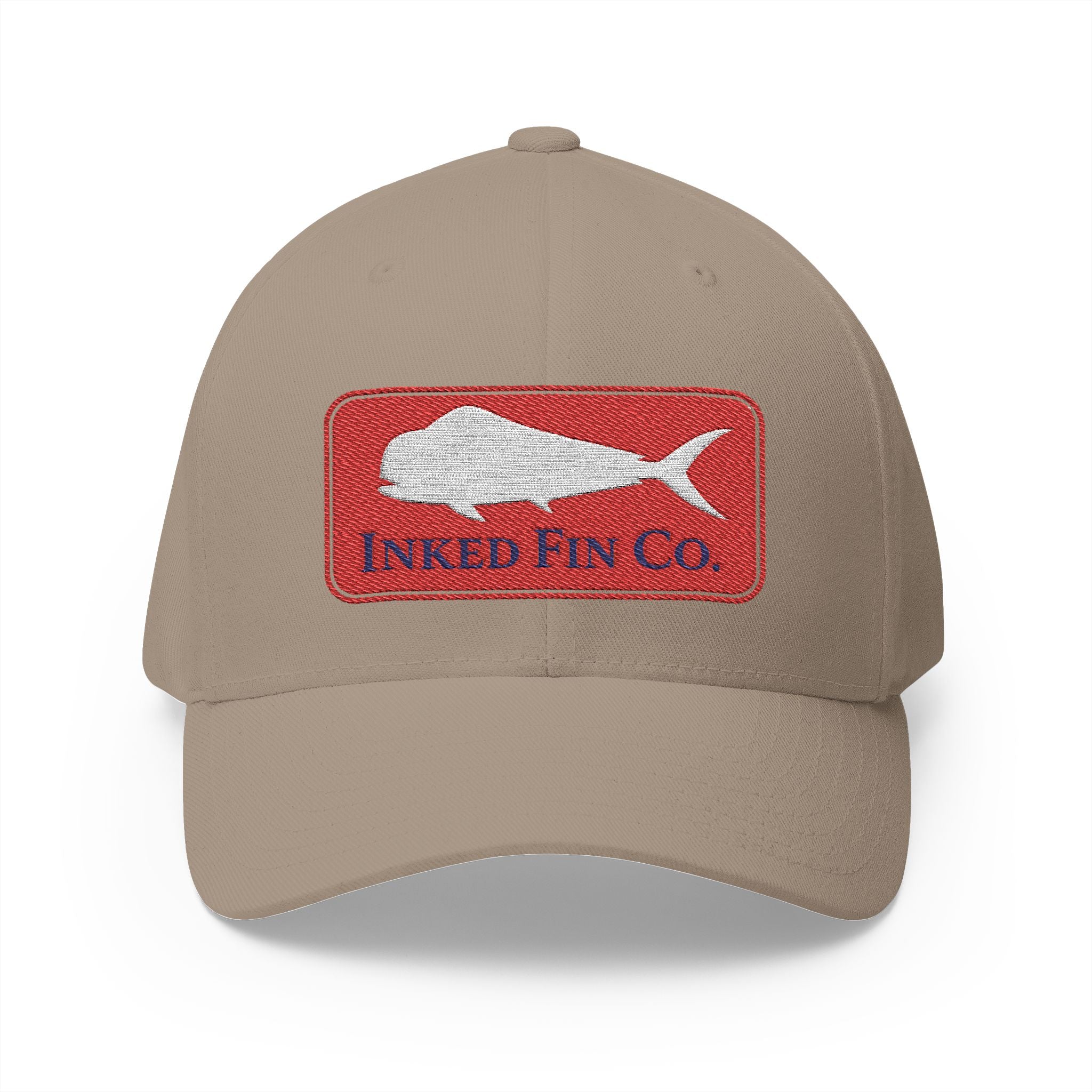 Embroidered Fitted Mahi Fishing Hat – Inked Fin Co. Logo Cap