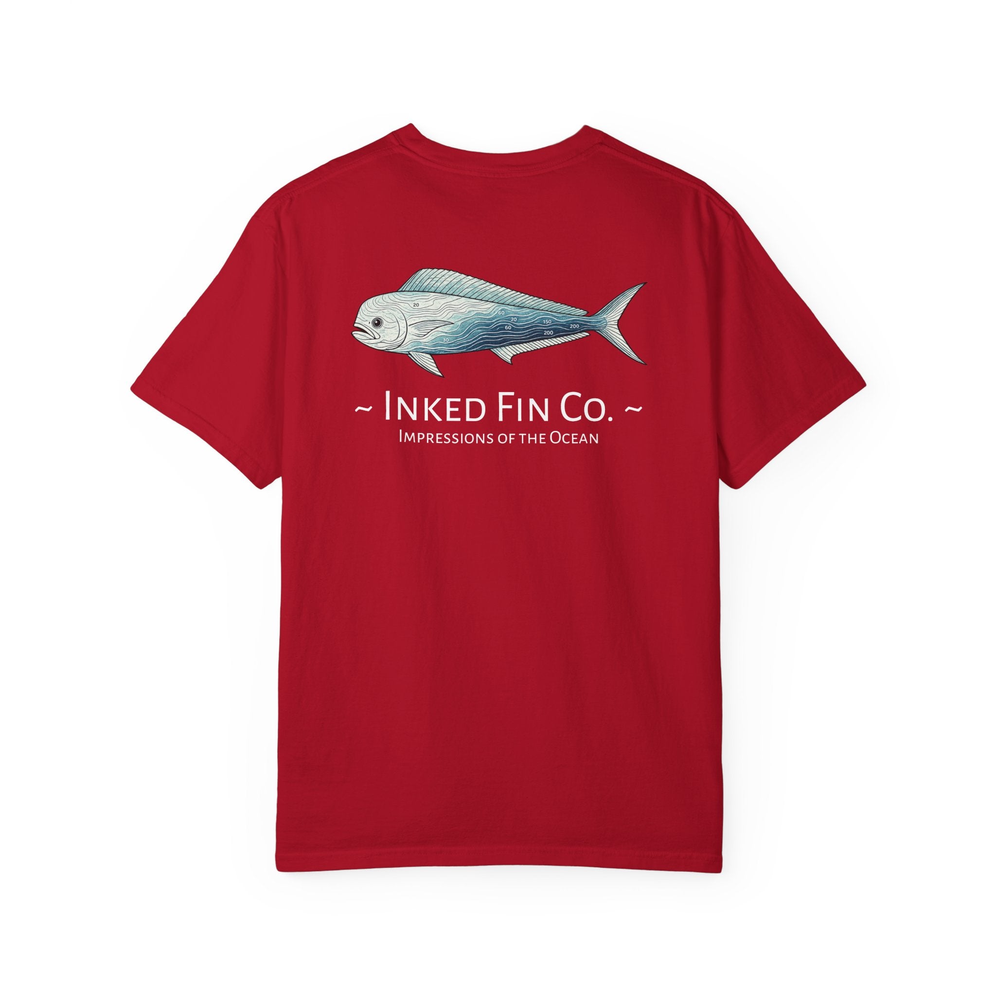 Depth Lines Mahi — Inked Fin Co. Graphic Crew Tee