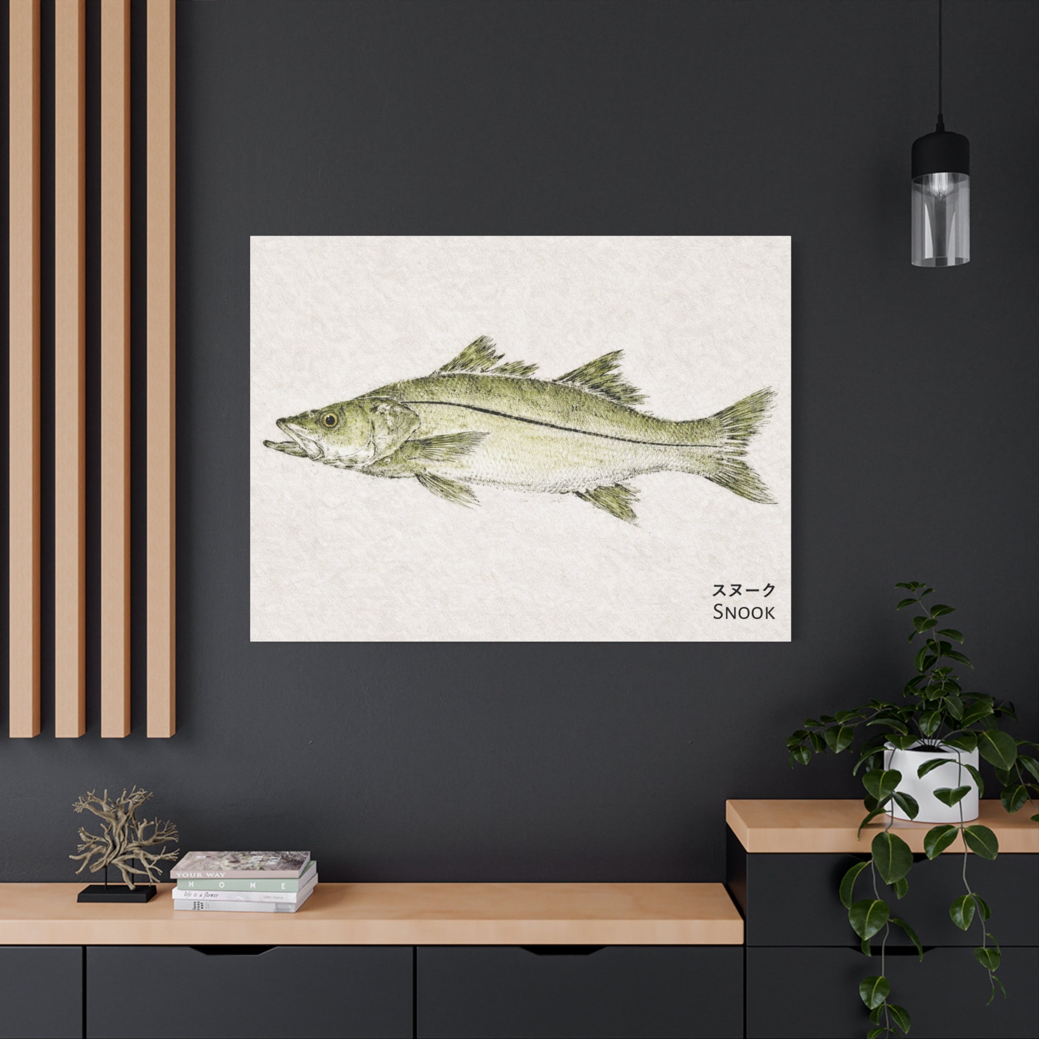 Snook Gyotaku-Inspired Canvas Wall Art