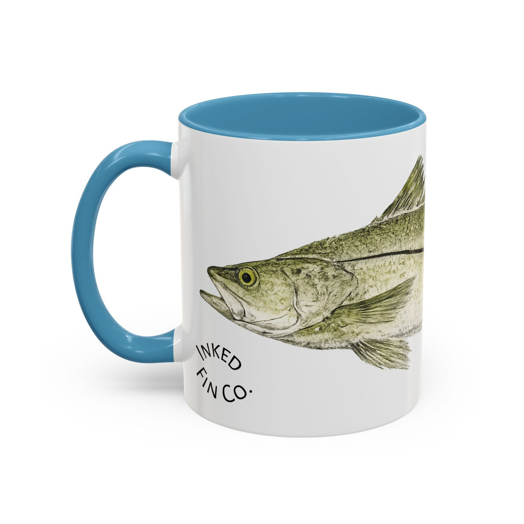 Snook Gyotaku-Inspired Coffee Mug — Vintage Fishing Art Ceramic Mug