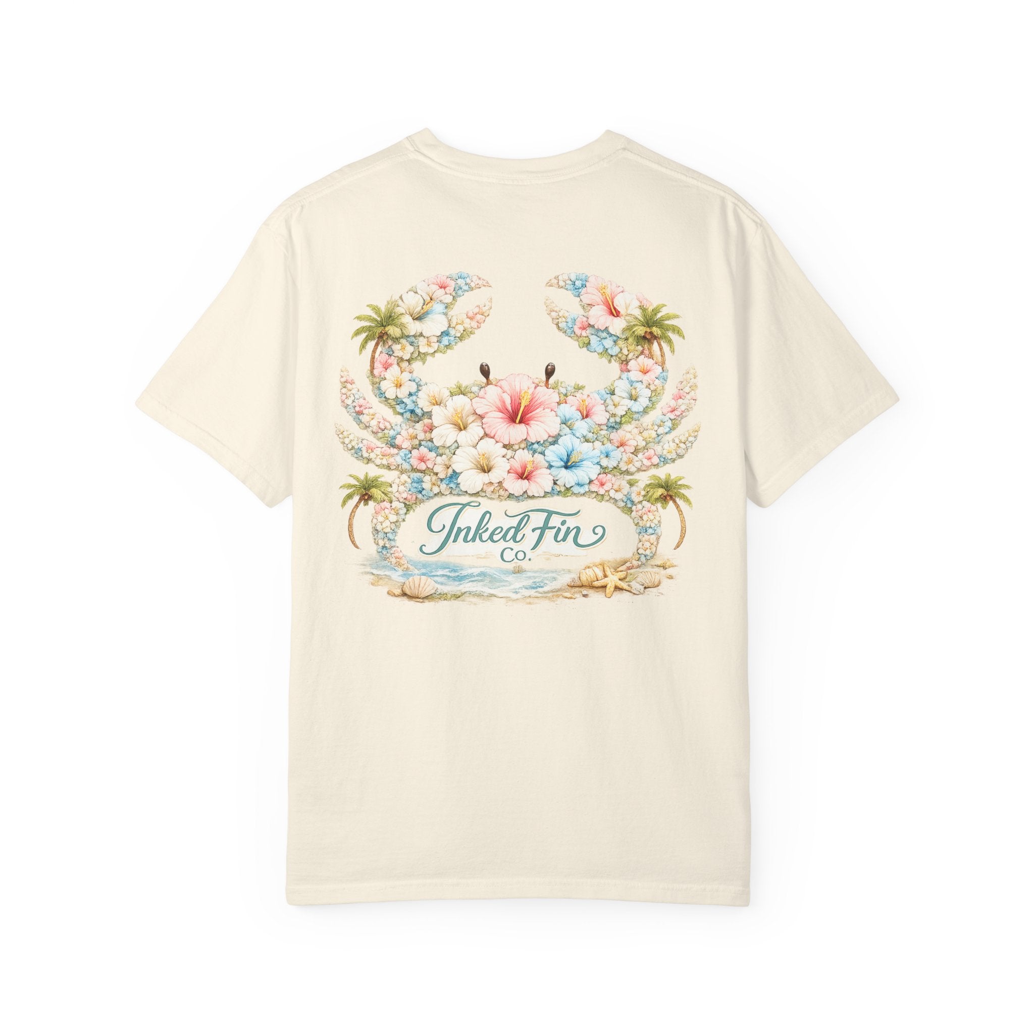 Floral Crab Graphic "Inked Fin Co." | Beach Vacation Tee