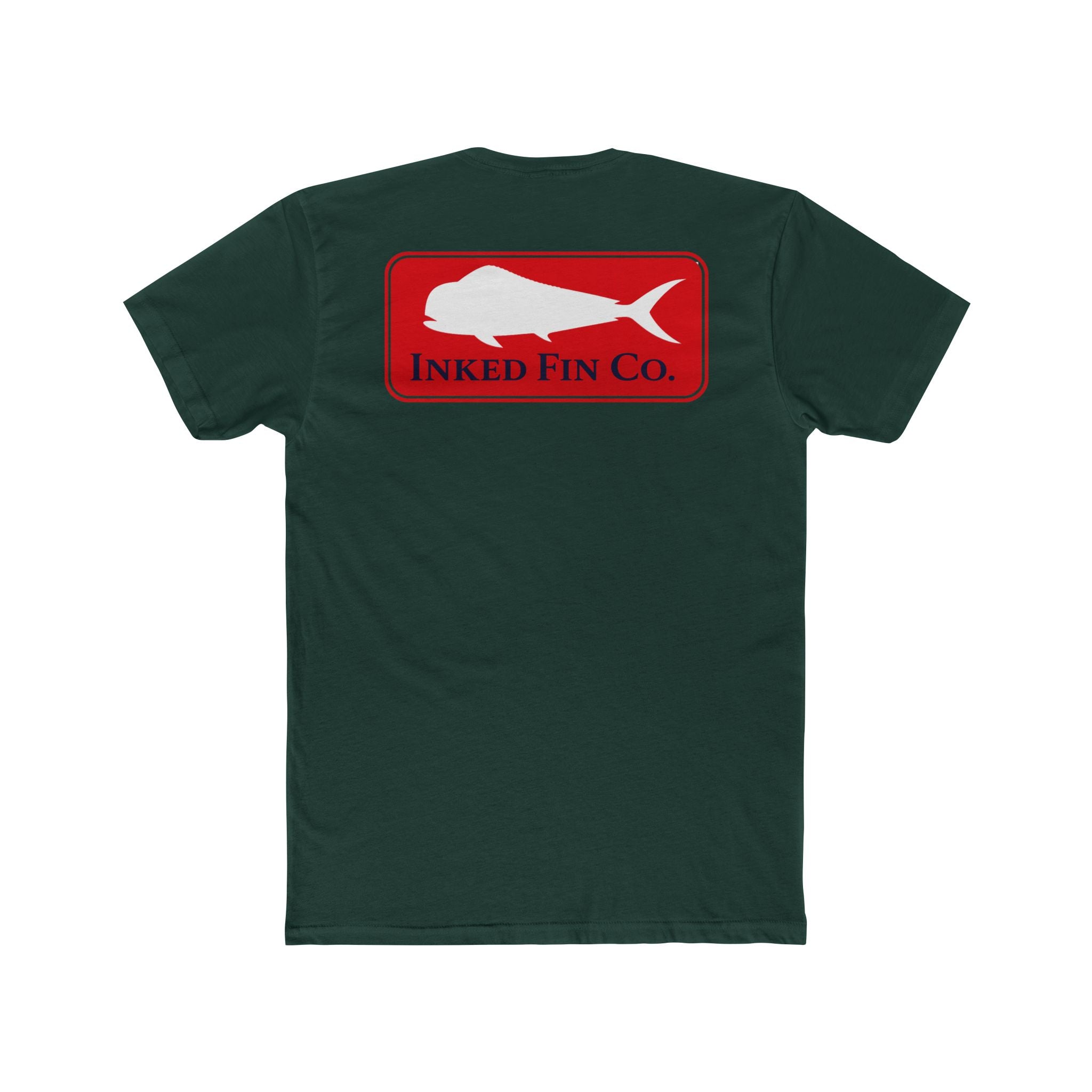 Coastal Red Mahi Badge — Inked Fin Co. Graphic Crew Tee