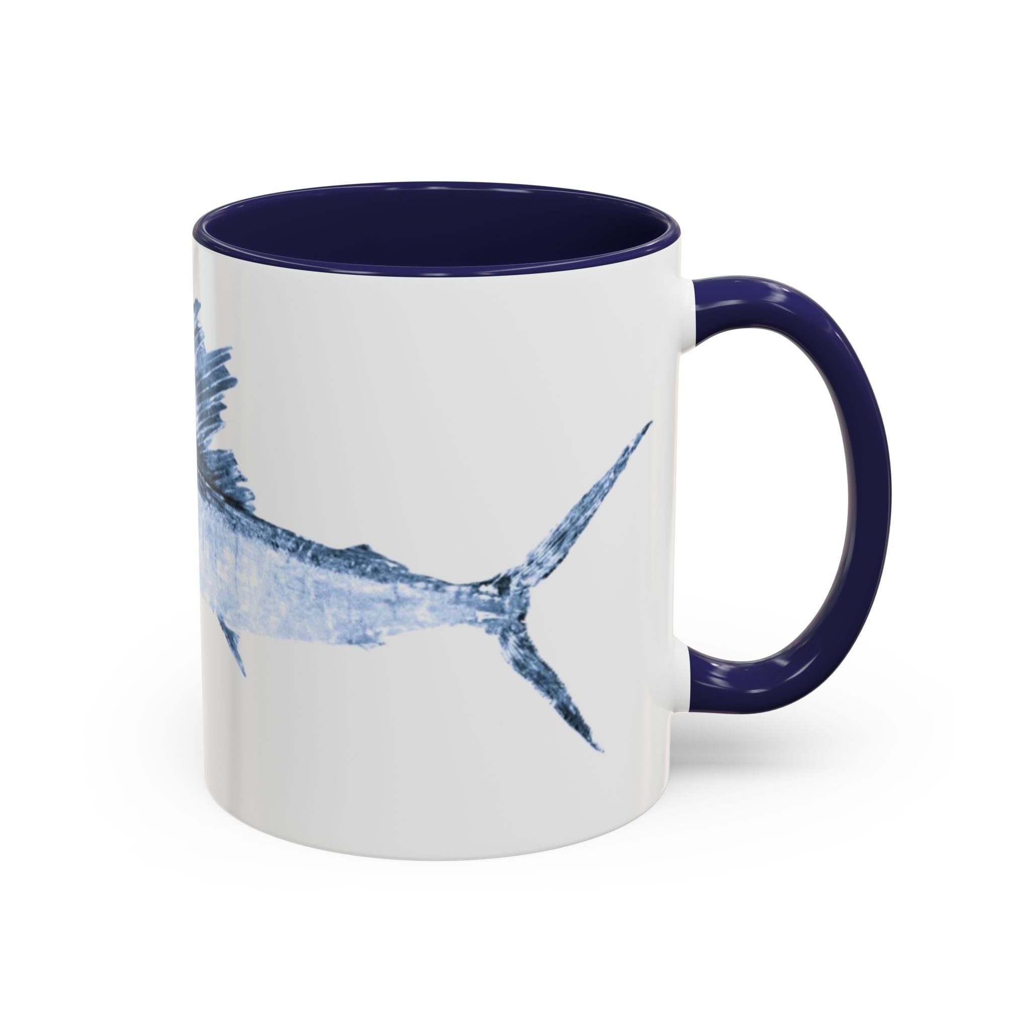 Sailfish Gyotaku-Inspired Coffee Mug — Vintage Fishing Art Ceramic Mug