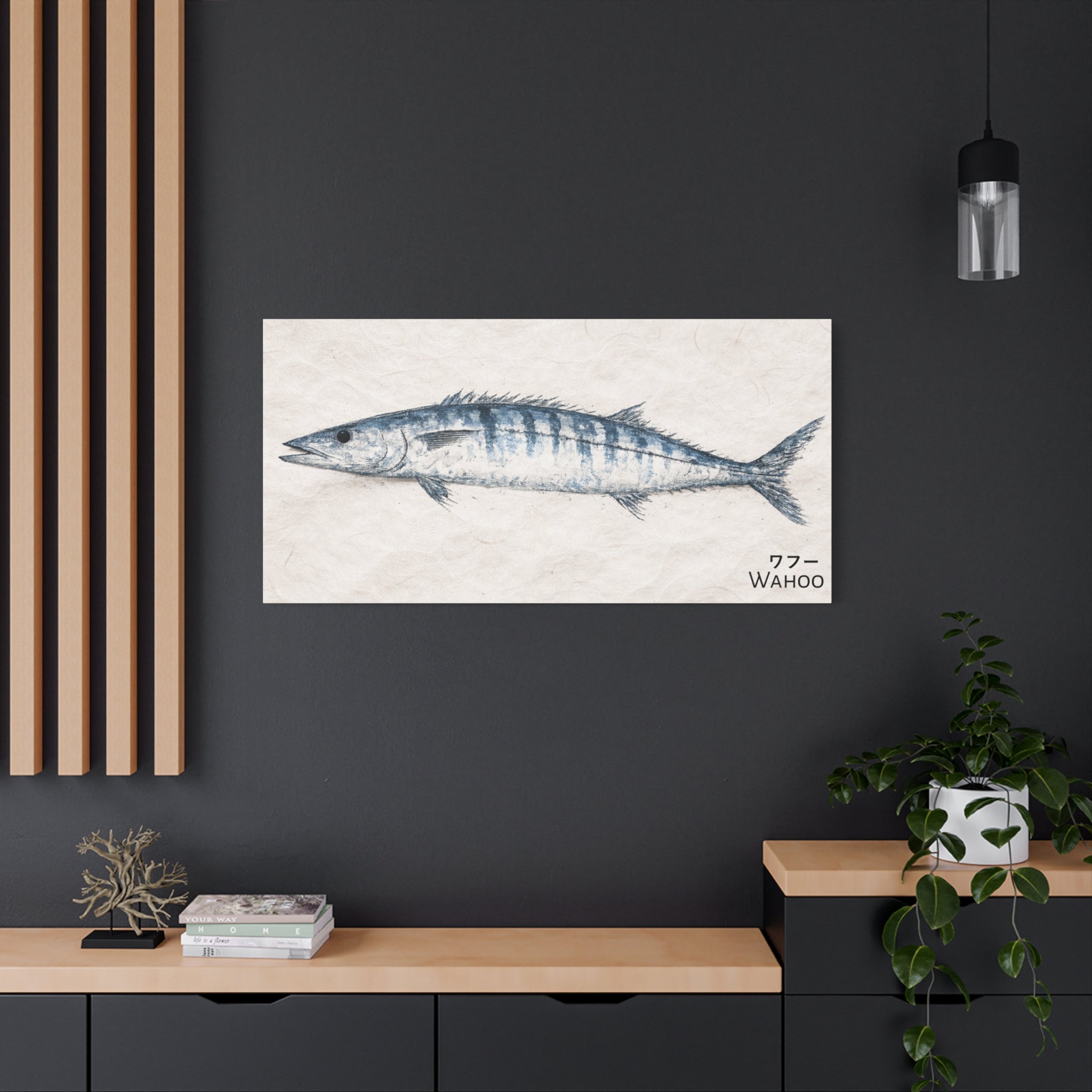 Wahoo Gyotaku-Inspired Art