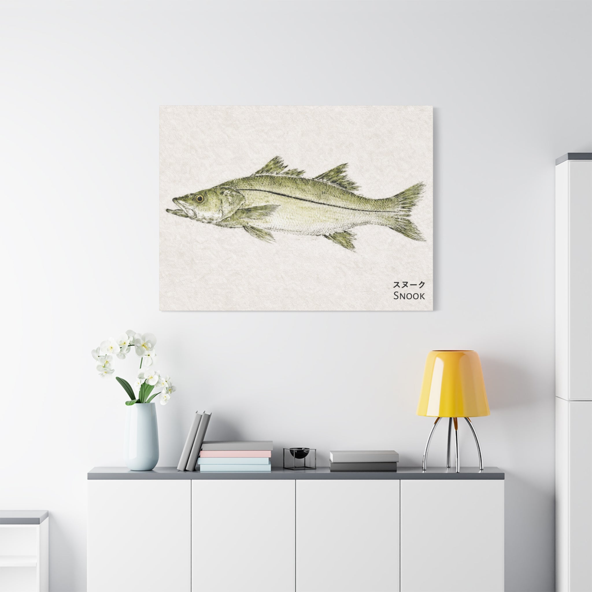 Snook Gyotaku-Inspired Canvas Wall Art