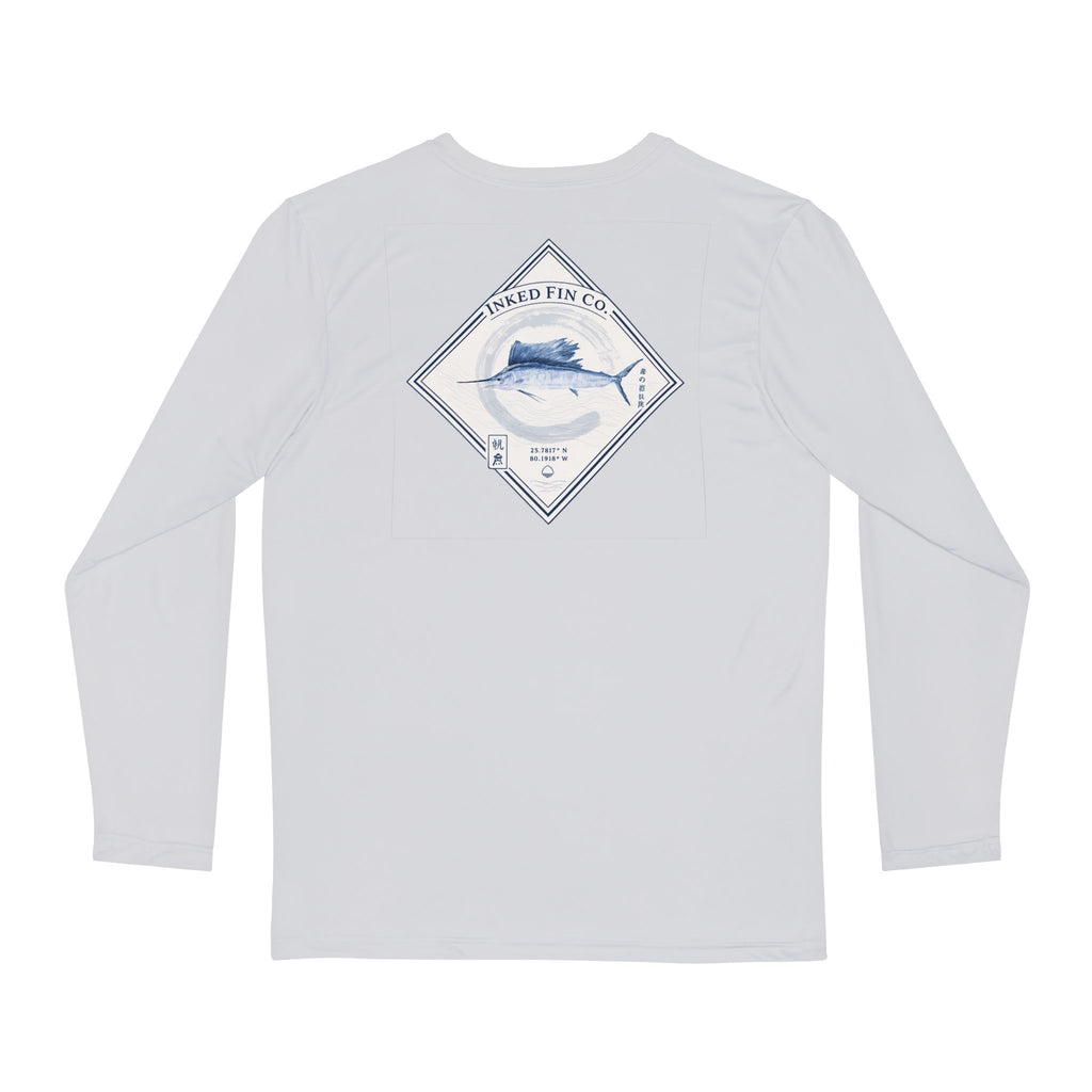 Sailfish Gyotaku-Inspired Performance Long Sleeve