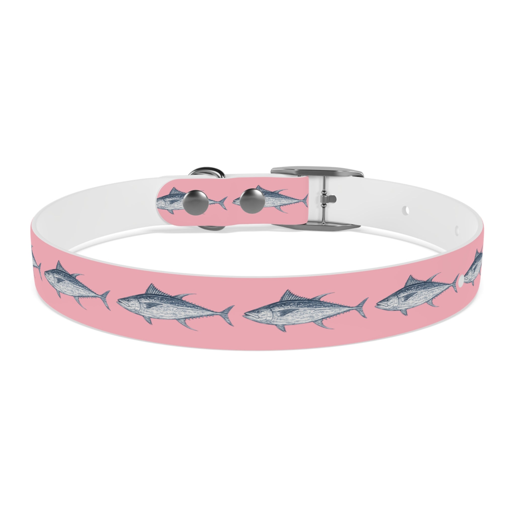 Yellowfin Tuna Gyotaku-Inspired Pet Collar (Multiple Colors)