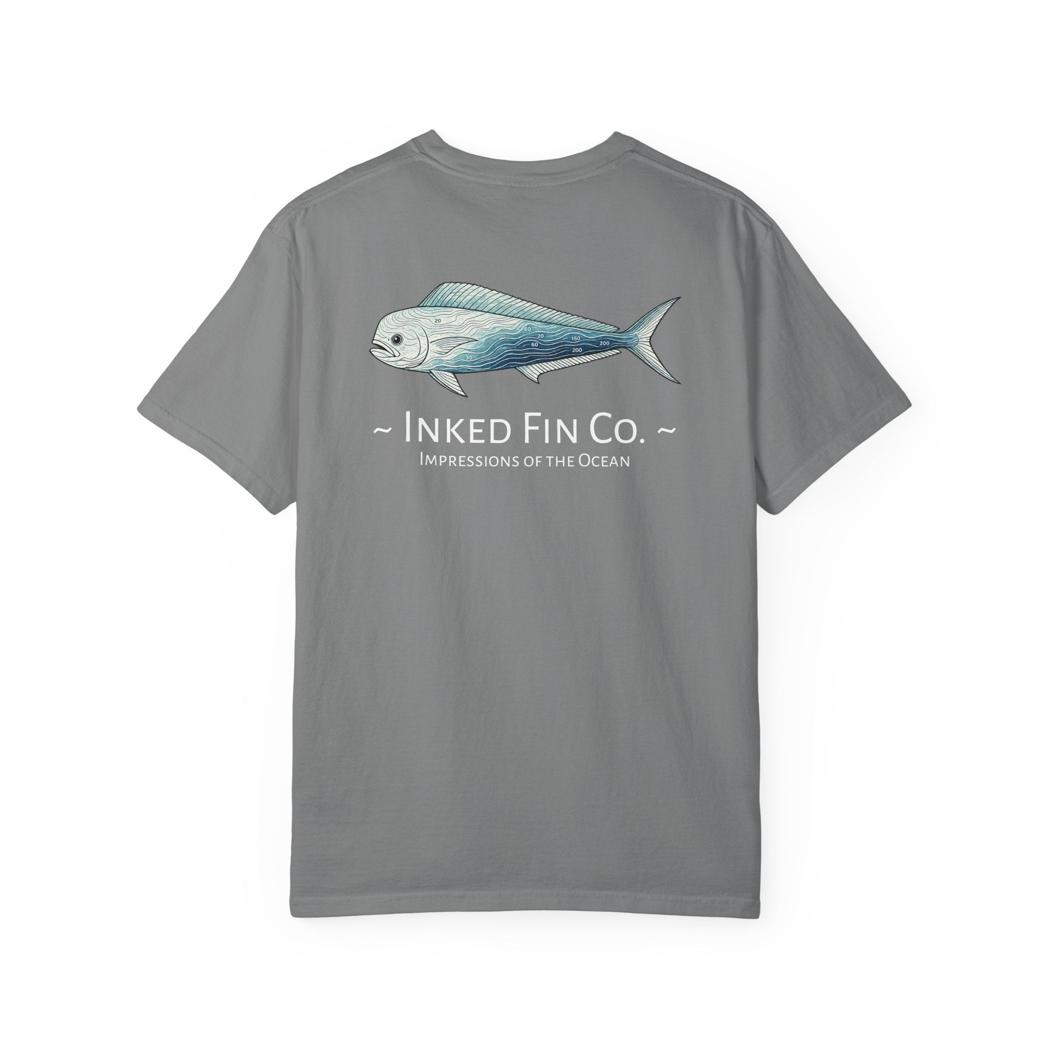 Depth Lines Mahi — Inked Fin Co. Graphic Crew Tee