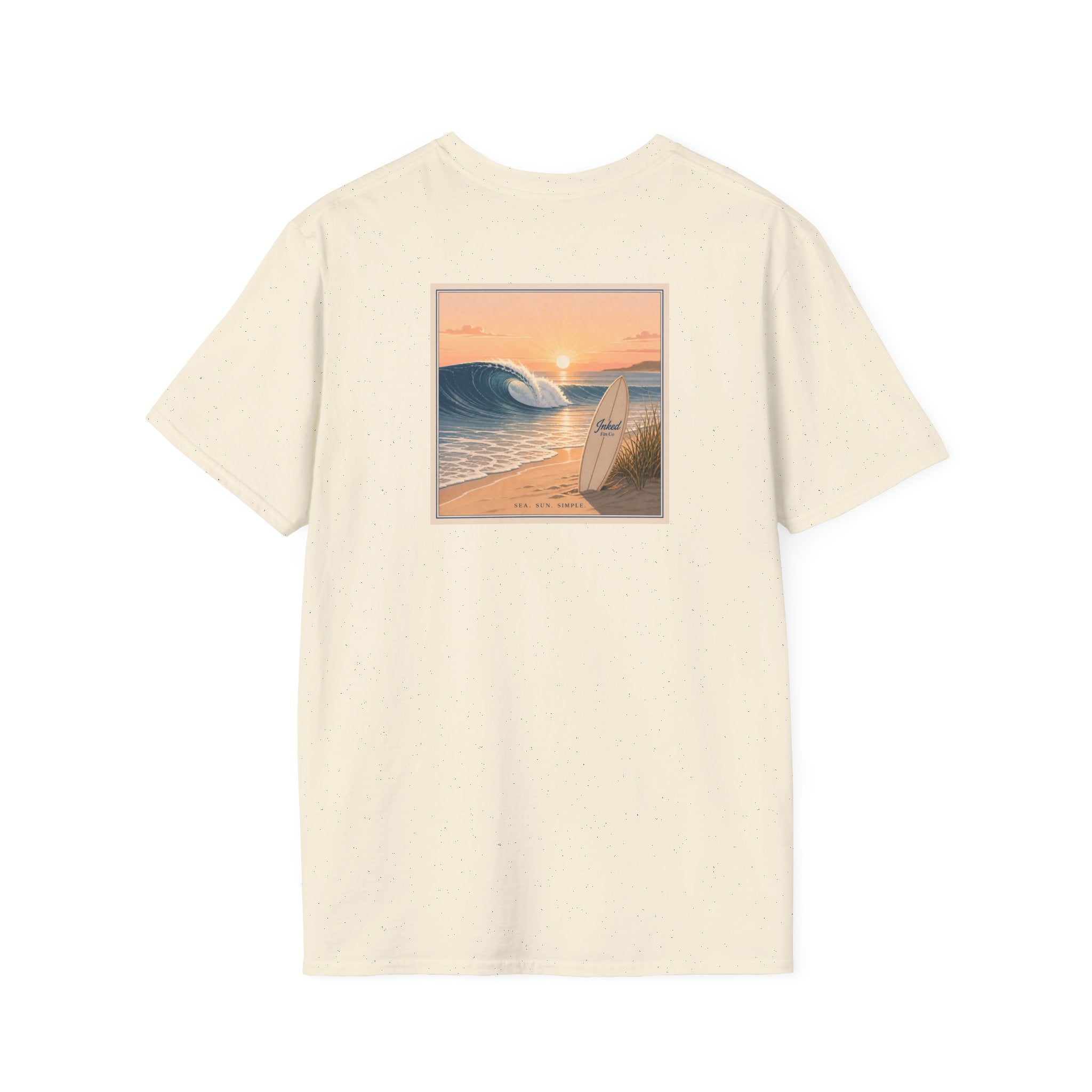 Sunset Surfboard Graphic T-Shirt — Coastal Beach Vibes Tee