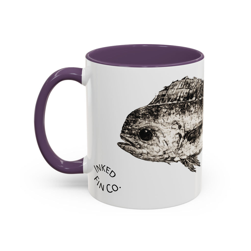 Mahi Gyotaku-Inspired Coffee Mug — Vintage Fishing Art Ceramic Mug