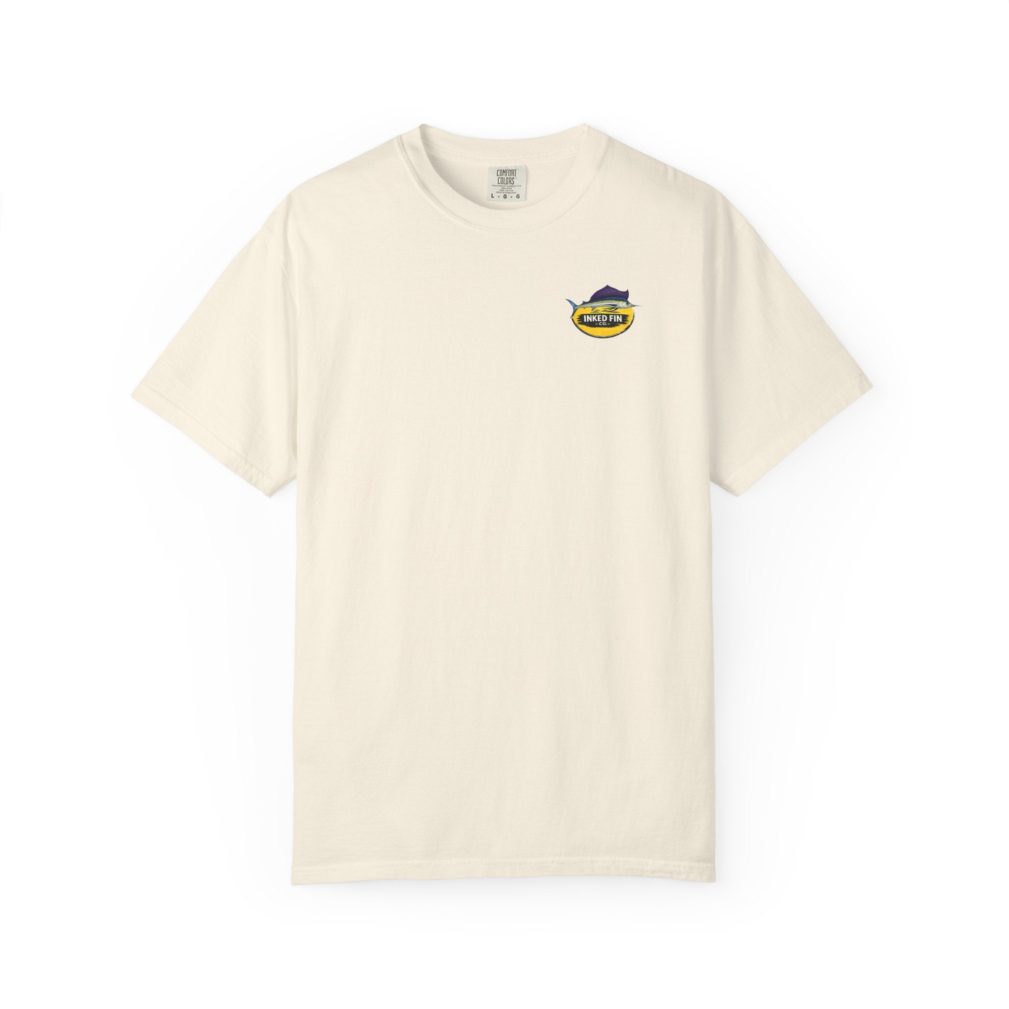 Faded Marlin Heritage Badge — Inked Fin Co. Graphic Crew Tee