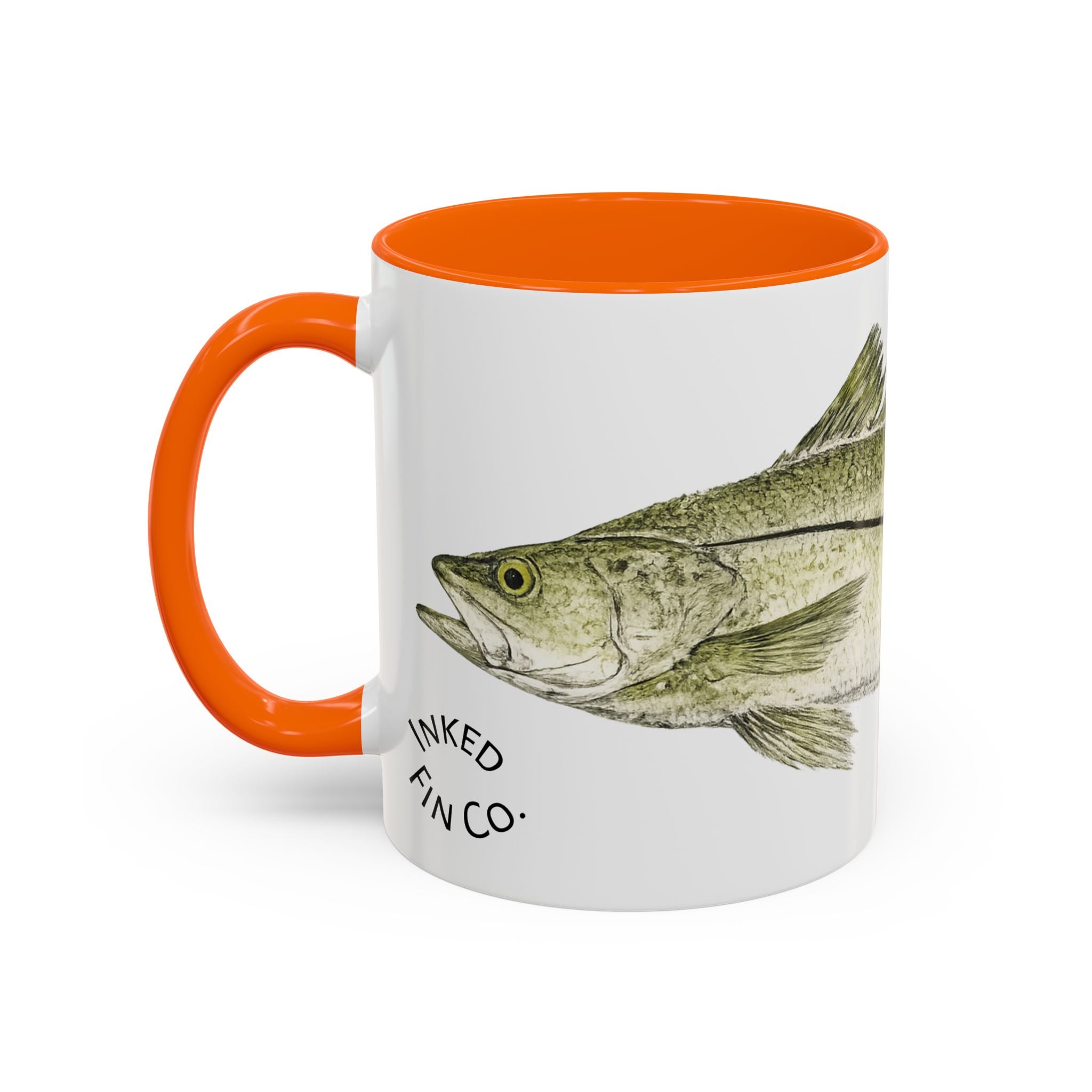 Snook Gyotaku-Inspired Coffee Mug — Vintage Fishing Art Ceramic Mug