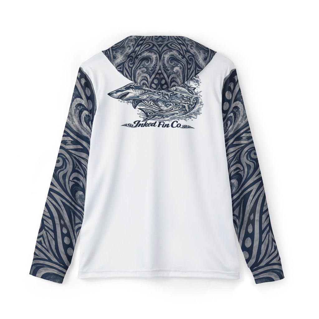 Coastal Tribal - Navy Blue & Gray with Sleeves and Hood