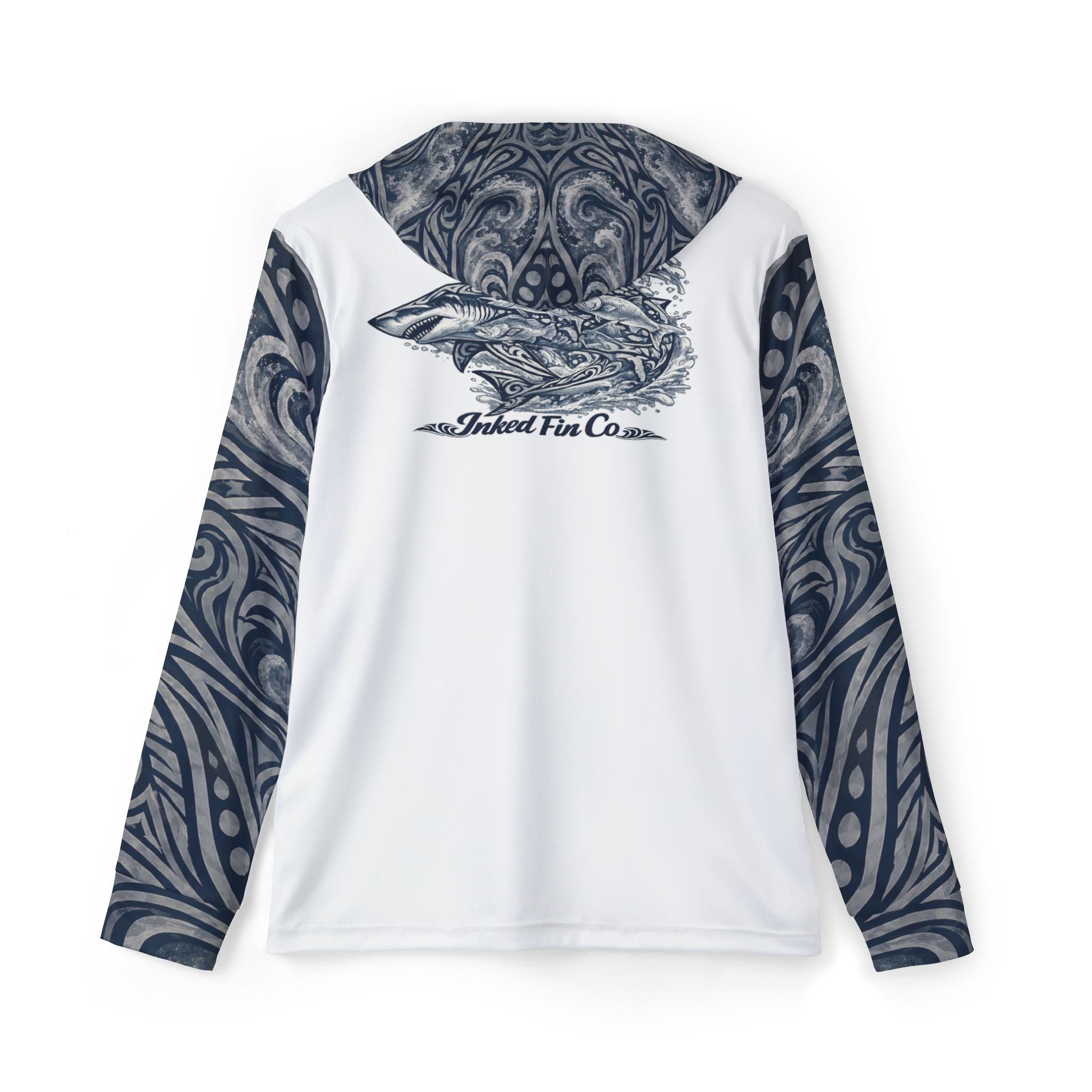 Coastal Tribal - Navy Blue & Gray with Sleeves and Hood
