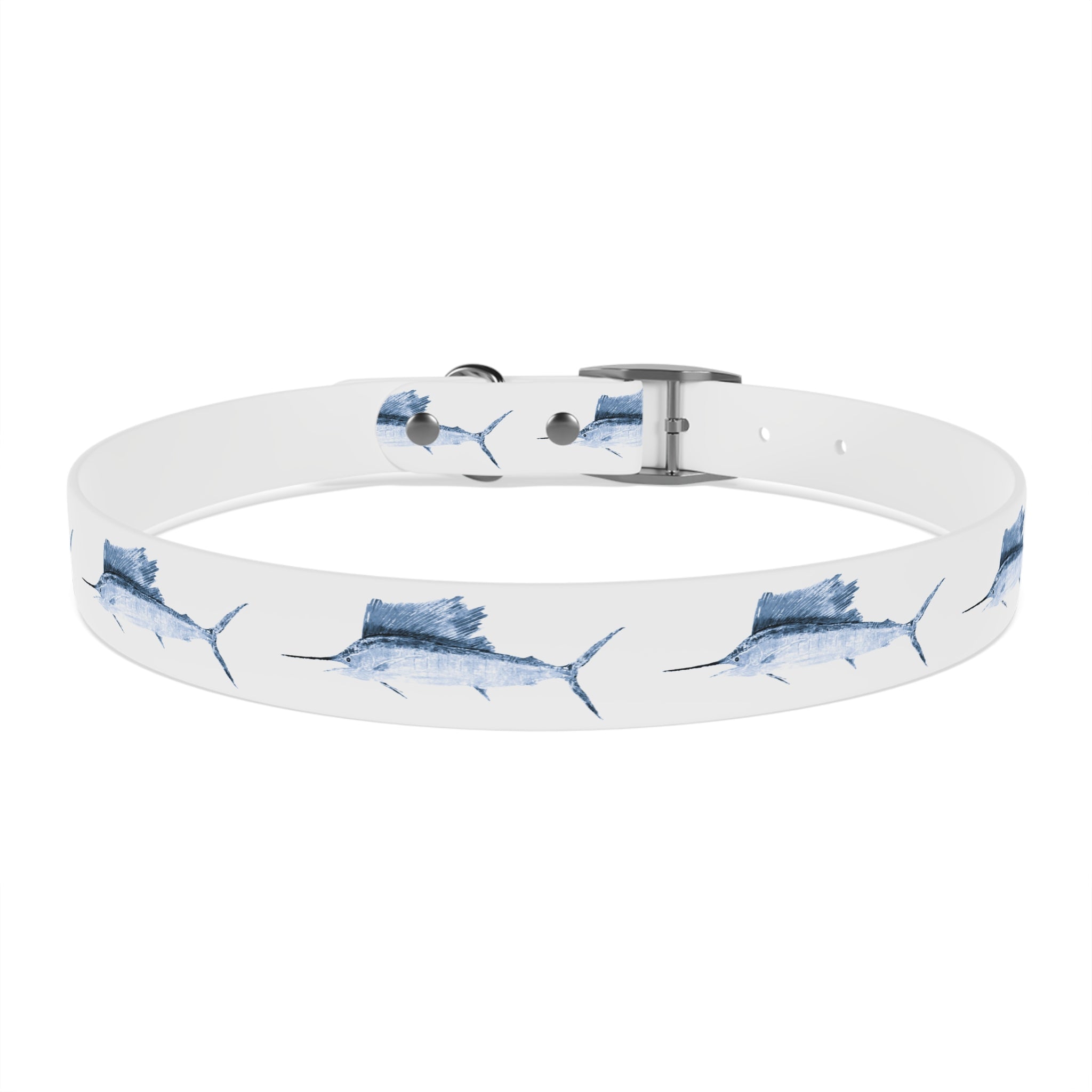 Sailfish Gyotaku-Inspired Pet Collar (Multiple Colors)