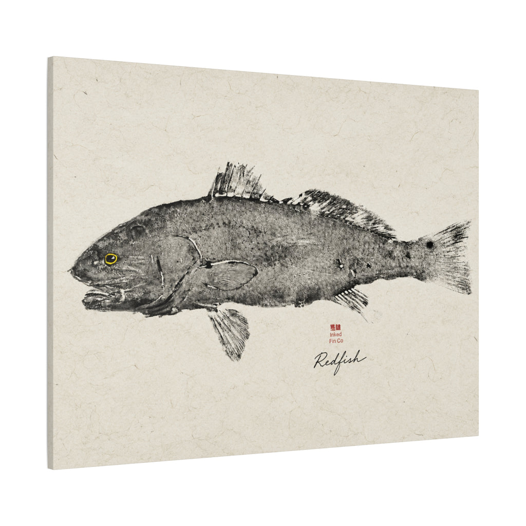 Redfish - Original Gyotaku Impression by Inked Fin Co.