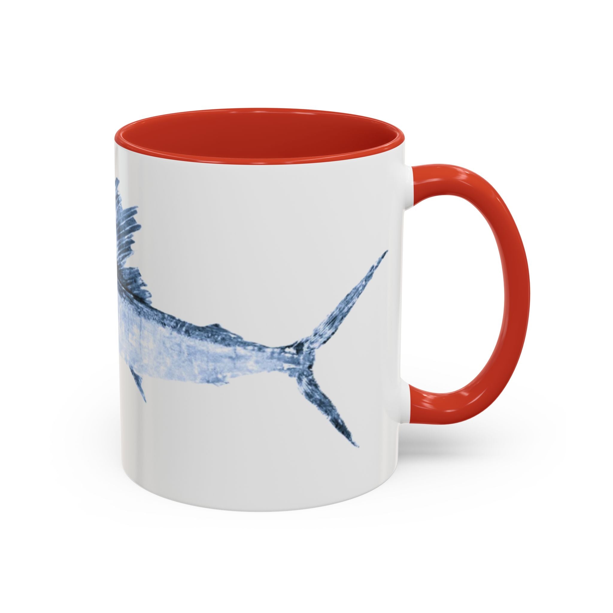 Sailfish Gyotaku-Inspired Coffee Mug — Vintage Fishing Art Ceramic Mug