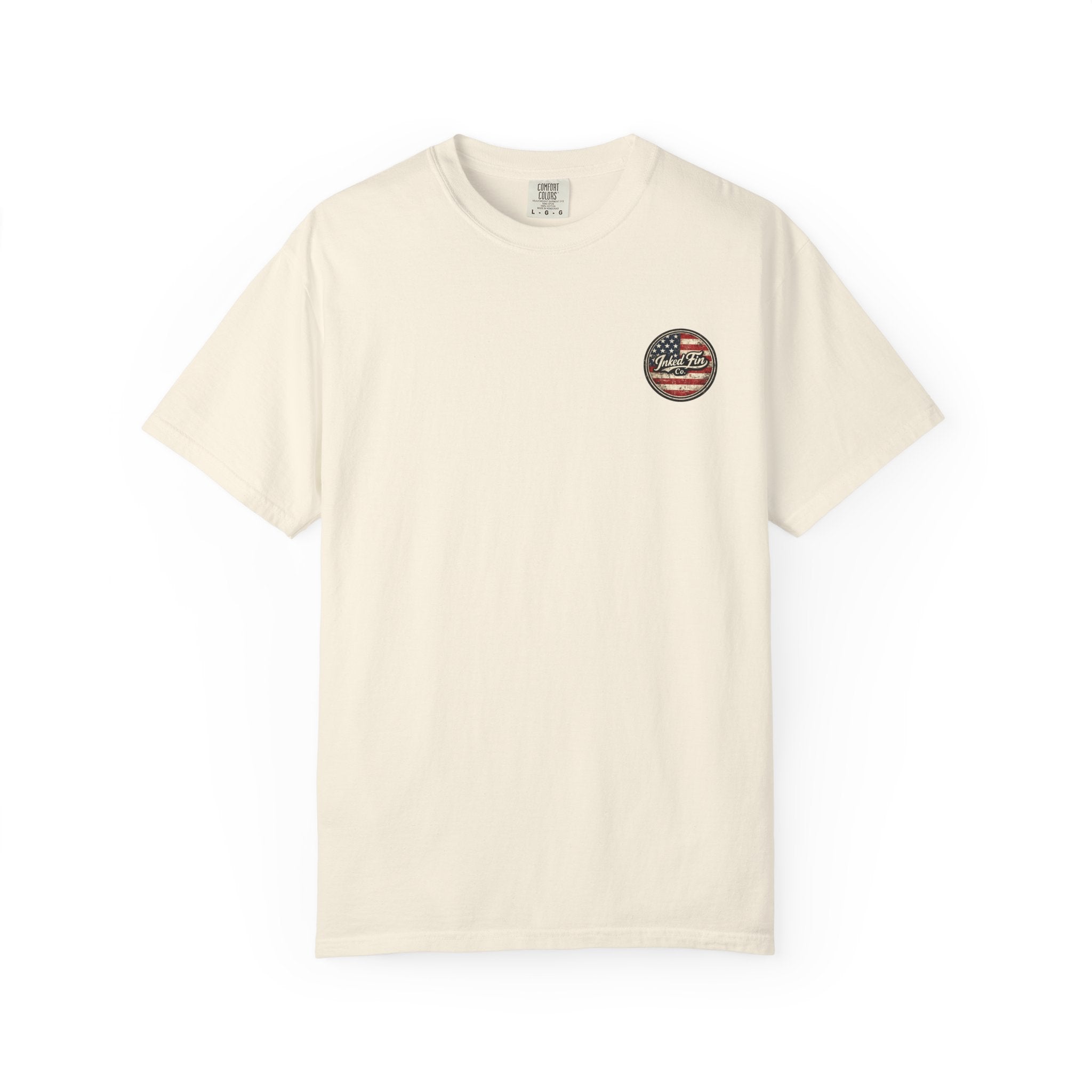 Patriot Ink: Mahi Gyotaku Heritage — Inked Fin Co. Graphic Crew Tee