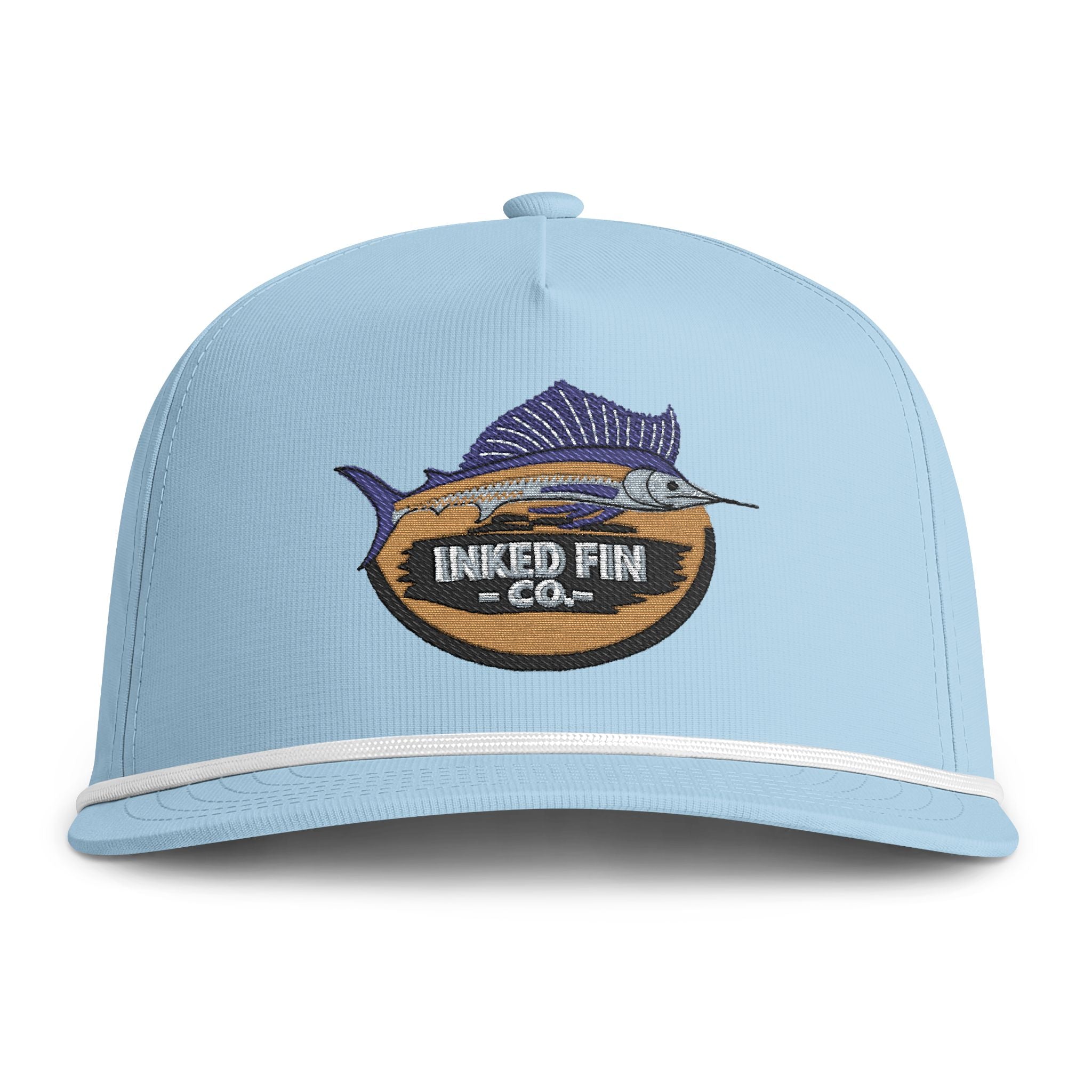 Sunwashed Rope Cap - Inked Fin Co. Marlin Embroidered Fishing Hat