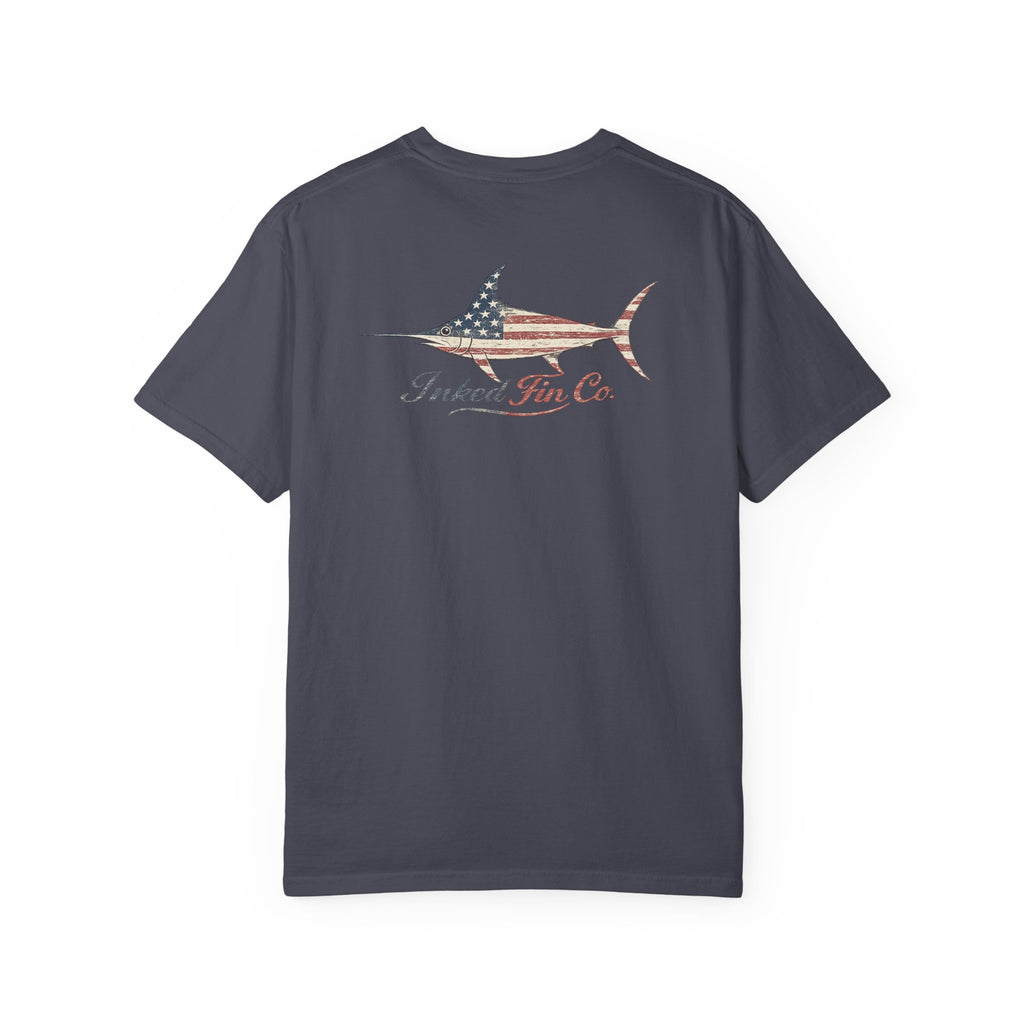Patriotic Swordfish — Inked Fin Co. Graphic Crew Tee
