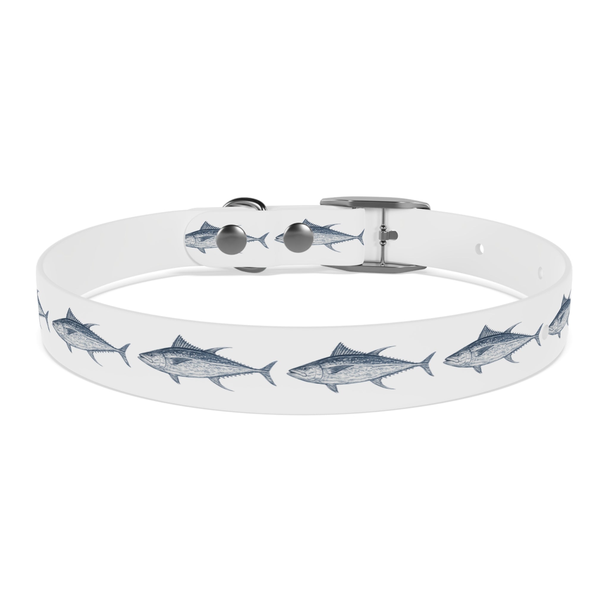 Yellowfin Tuna Gyotaku-Inspired Pet Collar