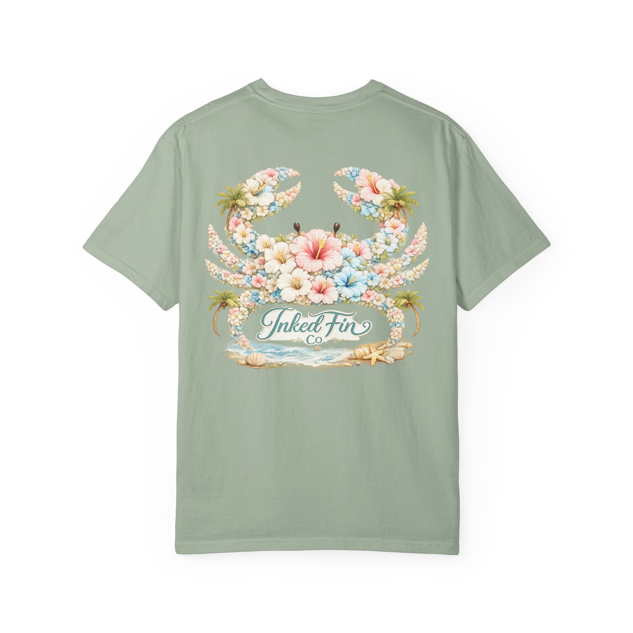 Floral Crab Graphic "Inked Fin Co." | Beach Vacation Tee