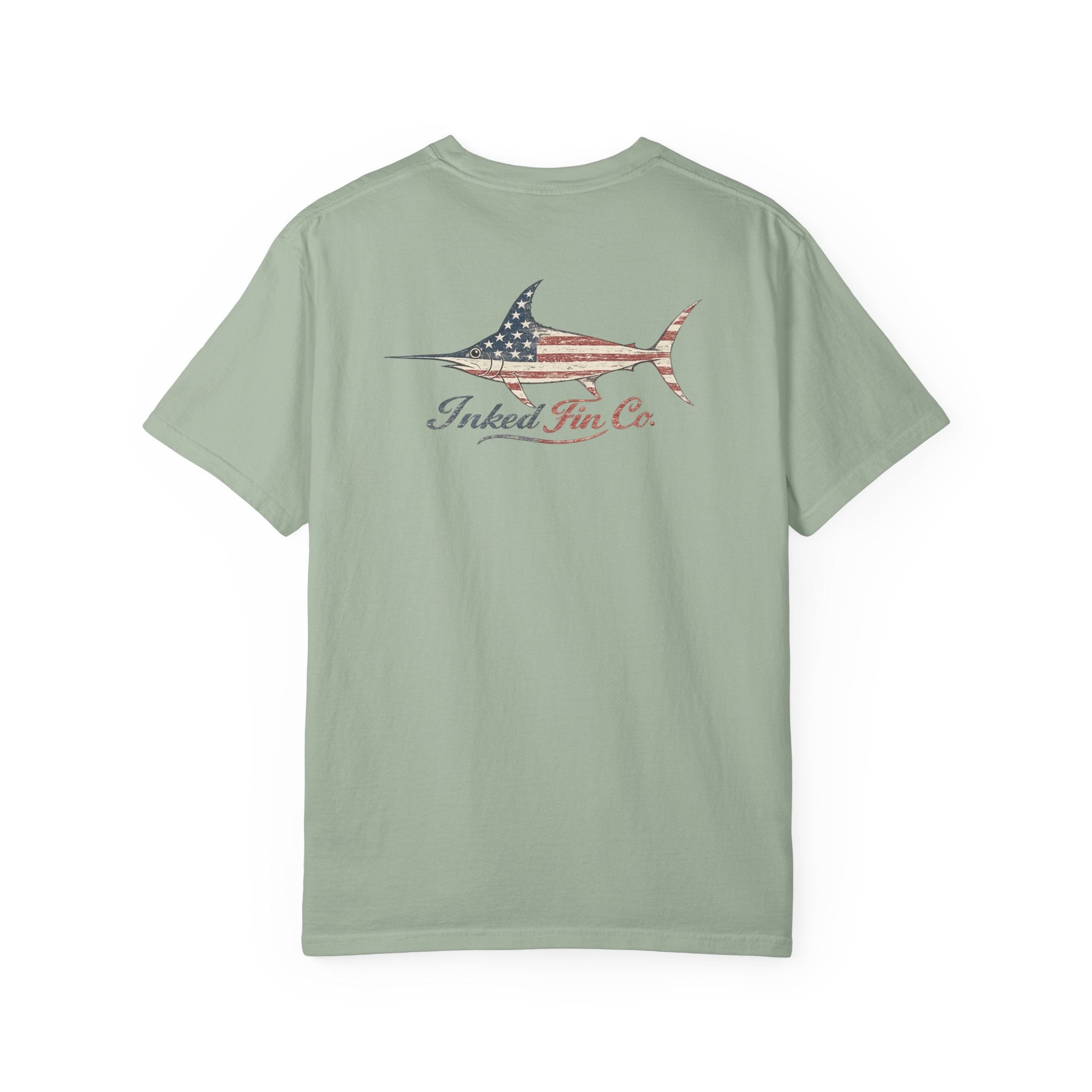 Patriotic Swordfish — Inked Fin Co. Graphic Crew Tee