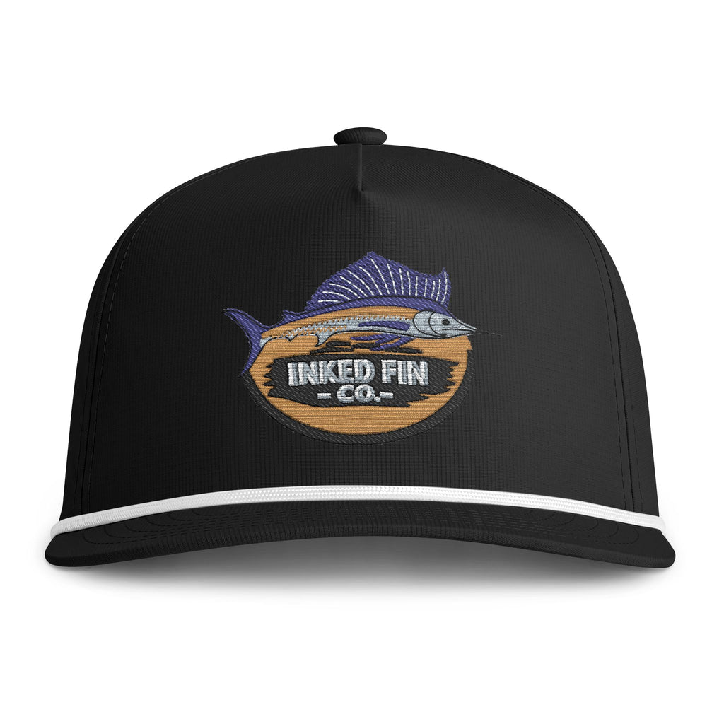 Sunwashed Rope Cap - Inked Fin Co. Marlin Embroidered Fishing Hat