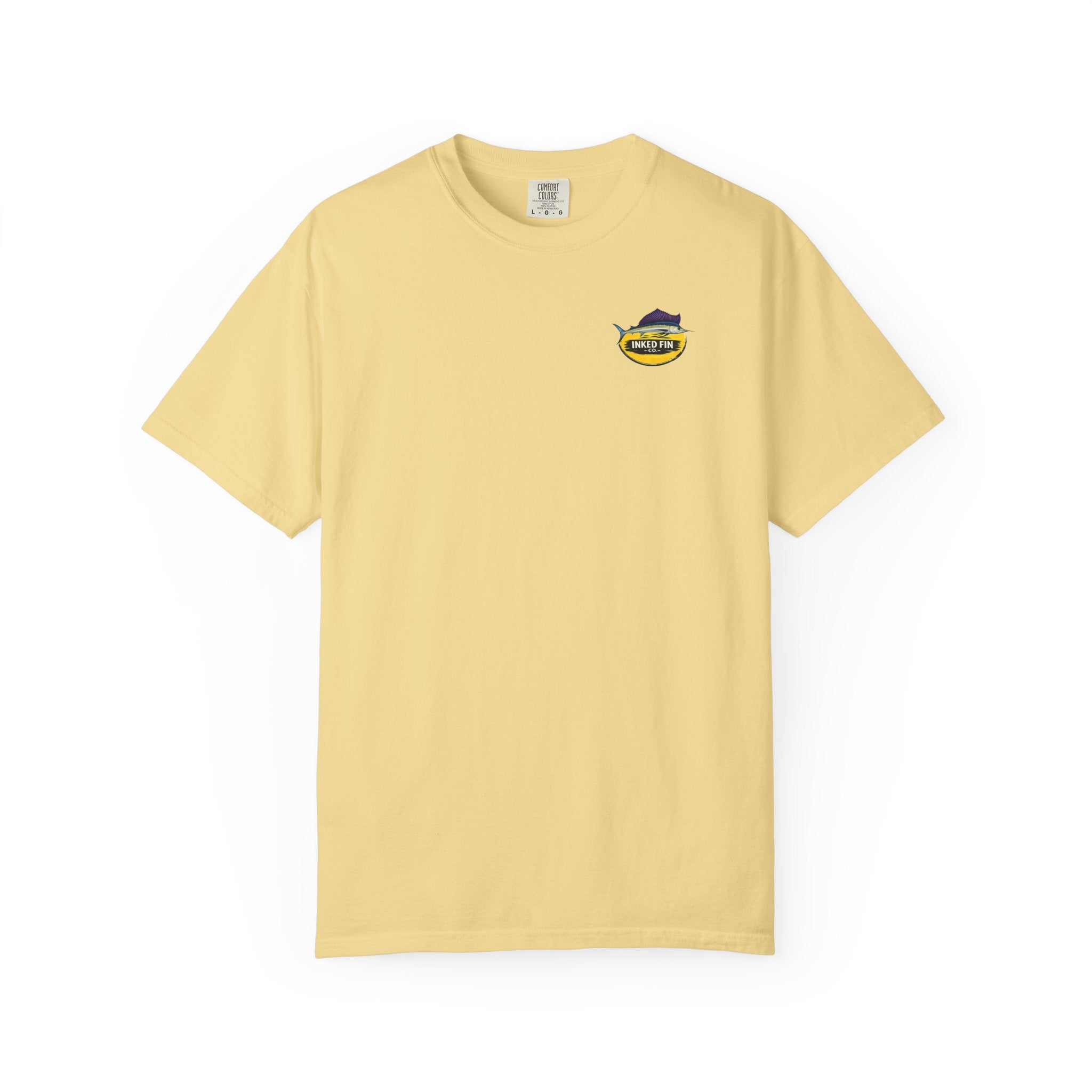 Faded Marlin Heritage Badge — Inked Fin Co. Graphic Crew Tee