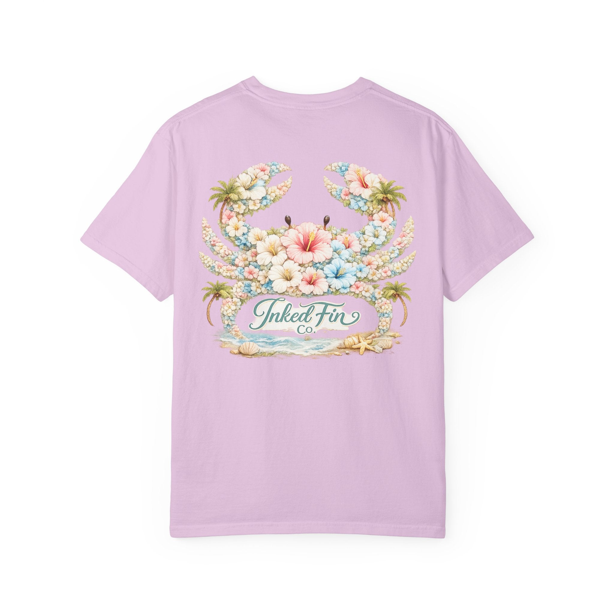 Floral Crab Graphic "Inked Fin Co." | Beach Vacation Tee