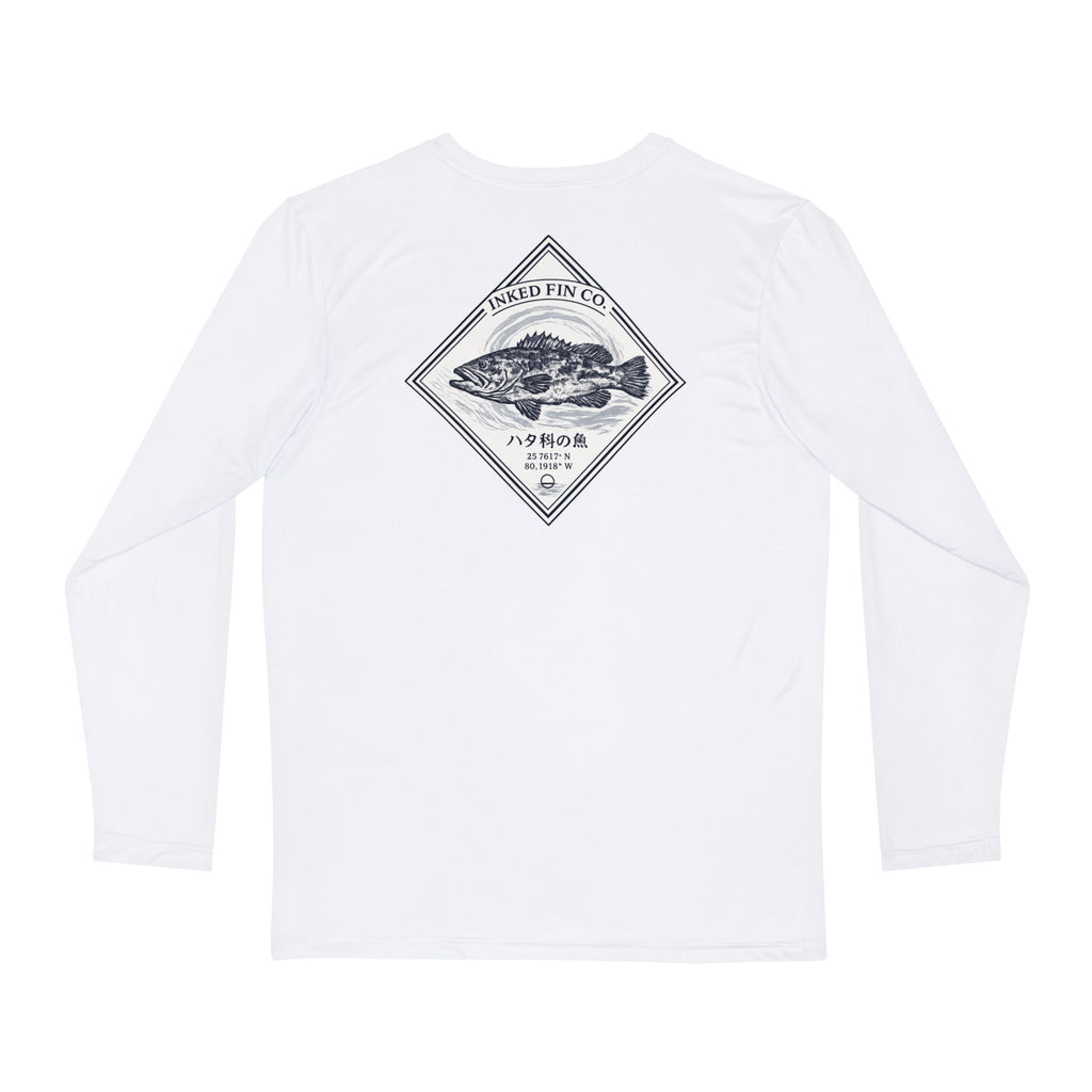 Grouper Gyotaku-Inspired Performance Long Sleeve